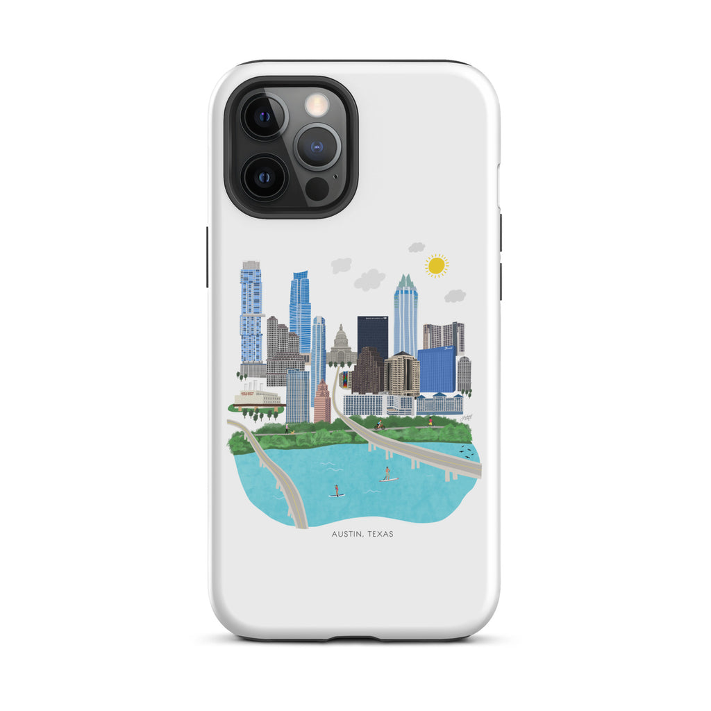 Ilustración del horizonte de Austin, Texas - Funda resistente para iPhone®
