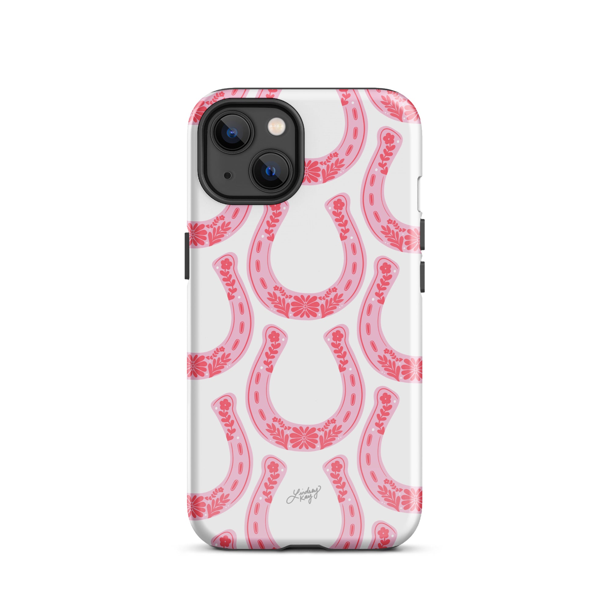 Patrón de herradura floral rosa - Funda resistente para iPhone®