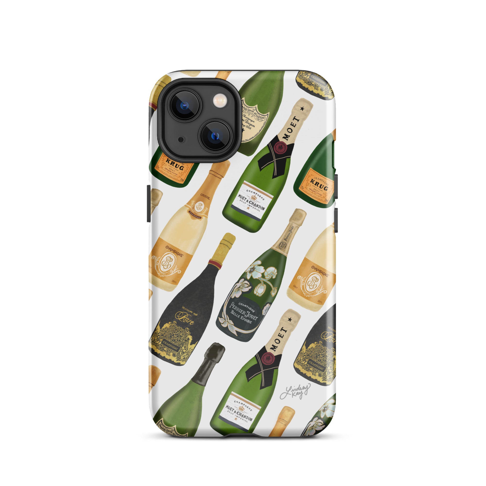 Modèle d'illustration de bouteilles de champagne - Coque rigide pour iPhone®