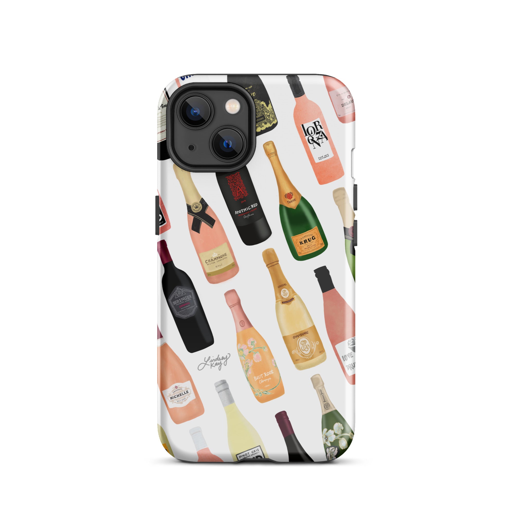 Ilustración de botellas de vino y champán - Funda resistente para iPhone®