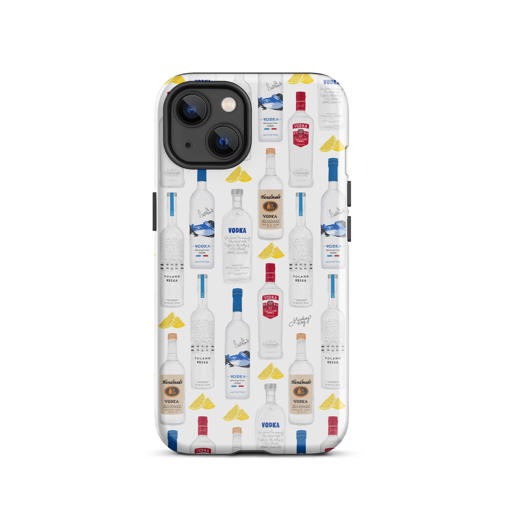 Patrón de ilustración de botellas de vodka - Funda resistente para iPhone®