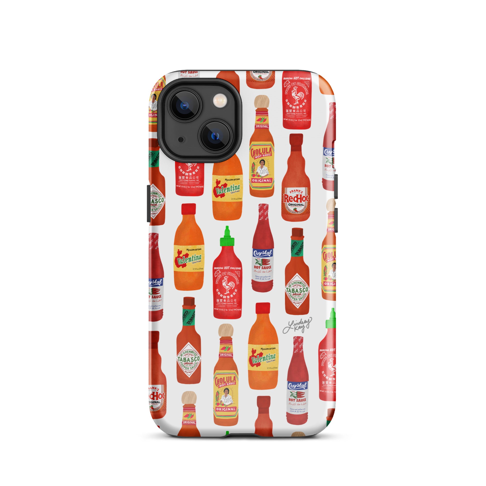 Ilustración de botellas de salsa picante - Funda resistente para iPhone®