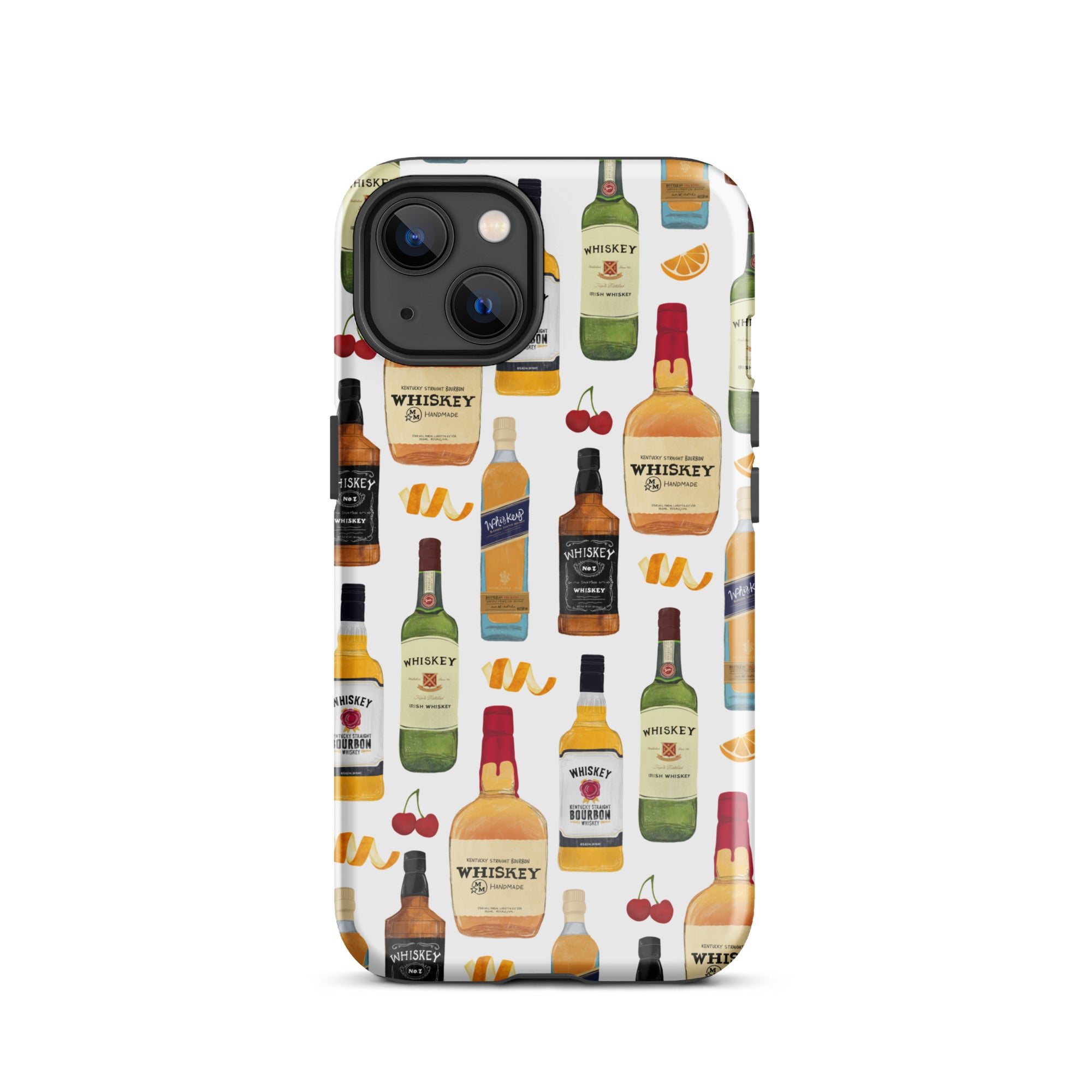 Ilustración de botellas de whisky - Funda resistente para iPhone®