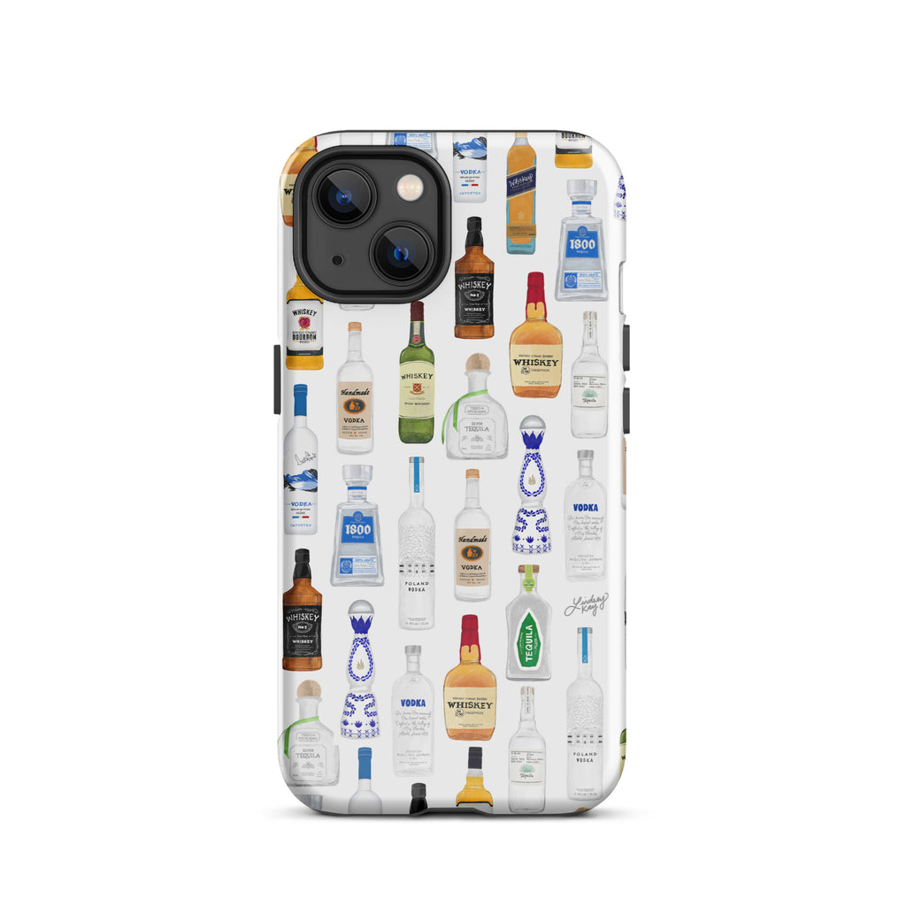 Boozy Bottles Illustration Pattern - Tough Case for iPhone®