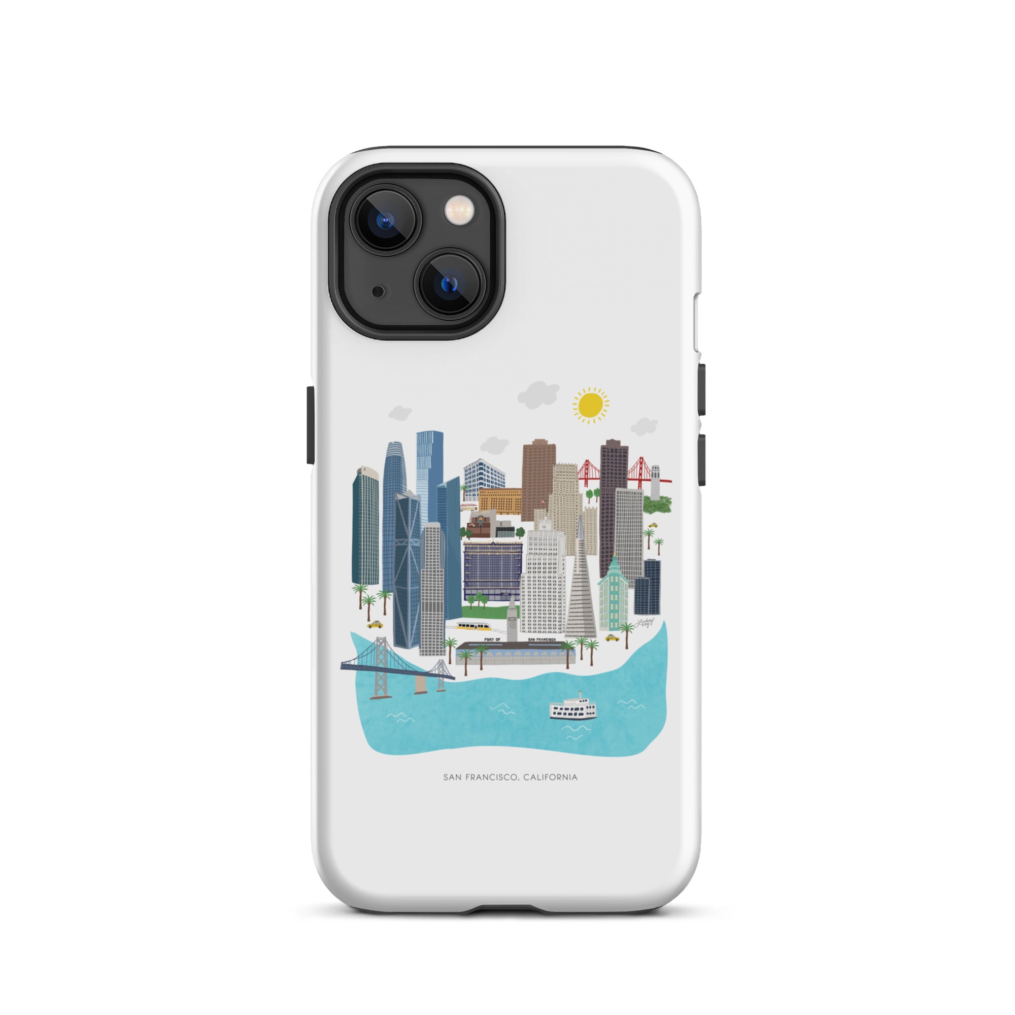 Ilustración del horizonte de San Francisco - Funda resistente para iPhone®