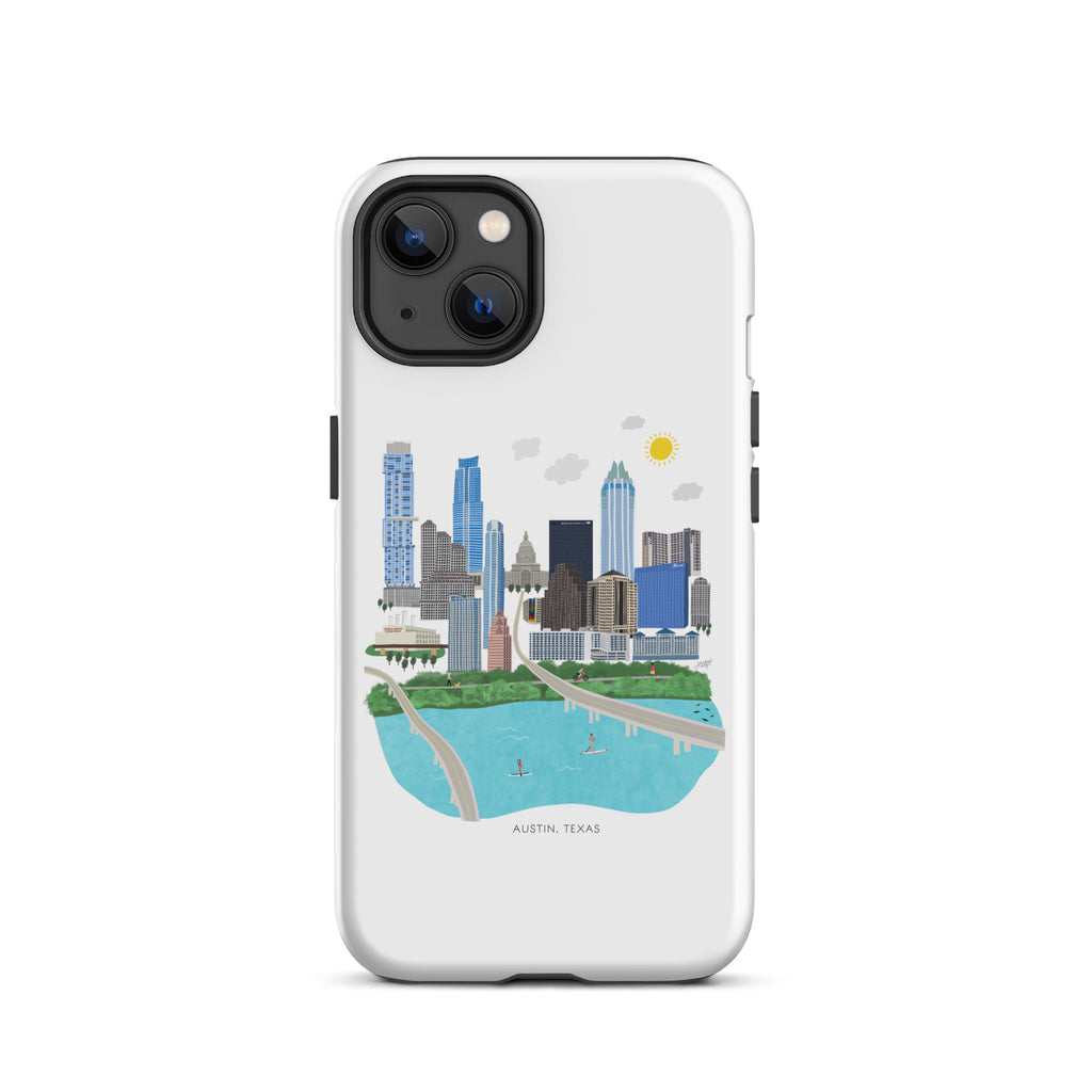 Ilustración del horizonte de Austin, Texas - Funda resistente para iPhone®