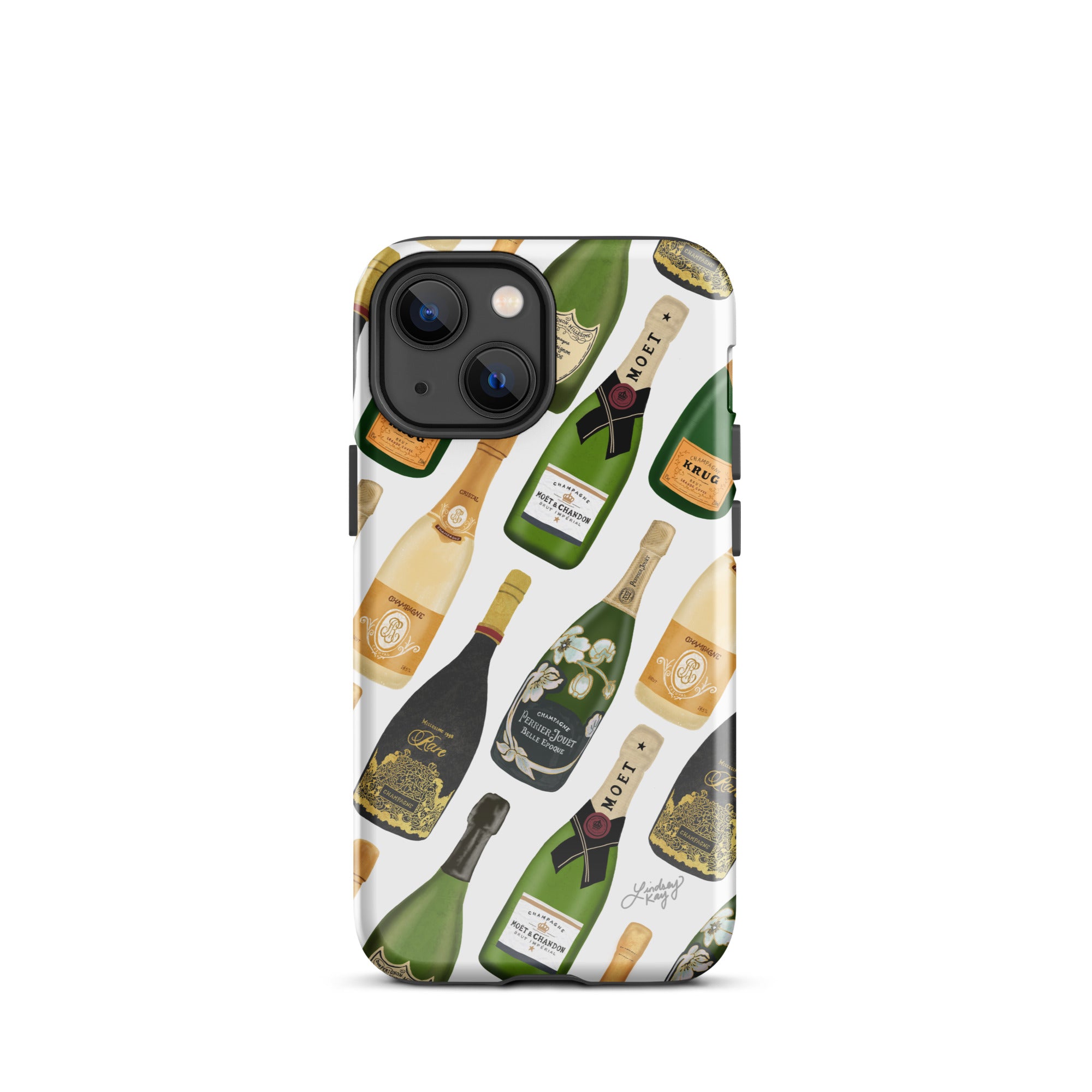 Modèle d'illustration de bouteilles de champagne - Coque rigide pour iPhone®