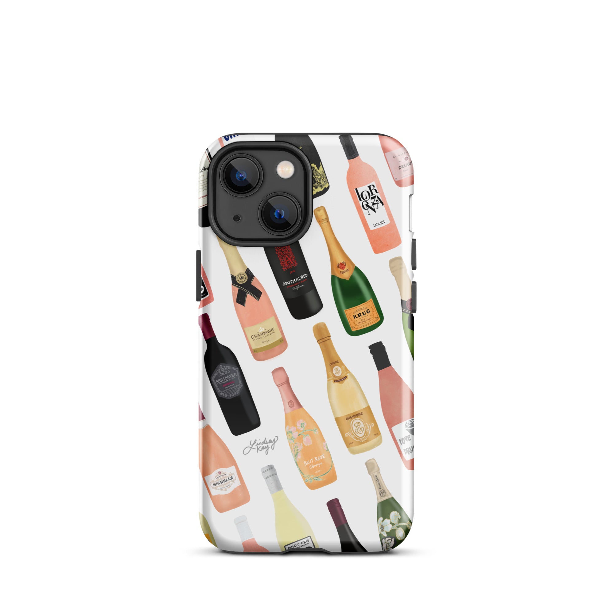 Ilustración de botellas de vino y champán - Funda resistente para iPhone®