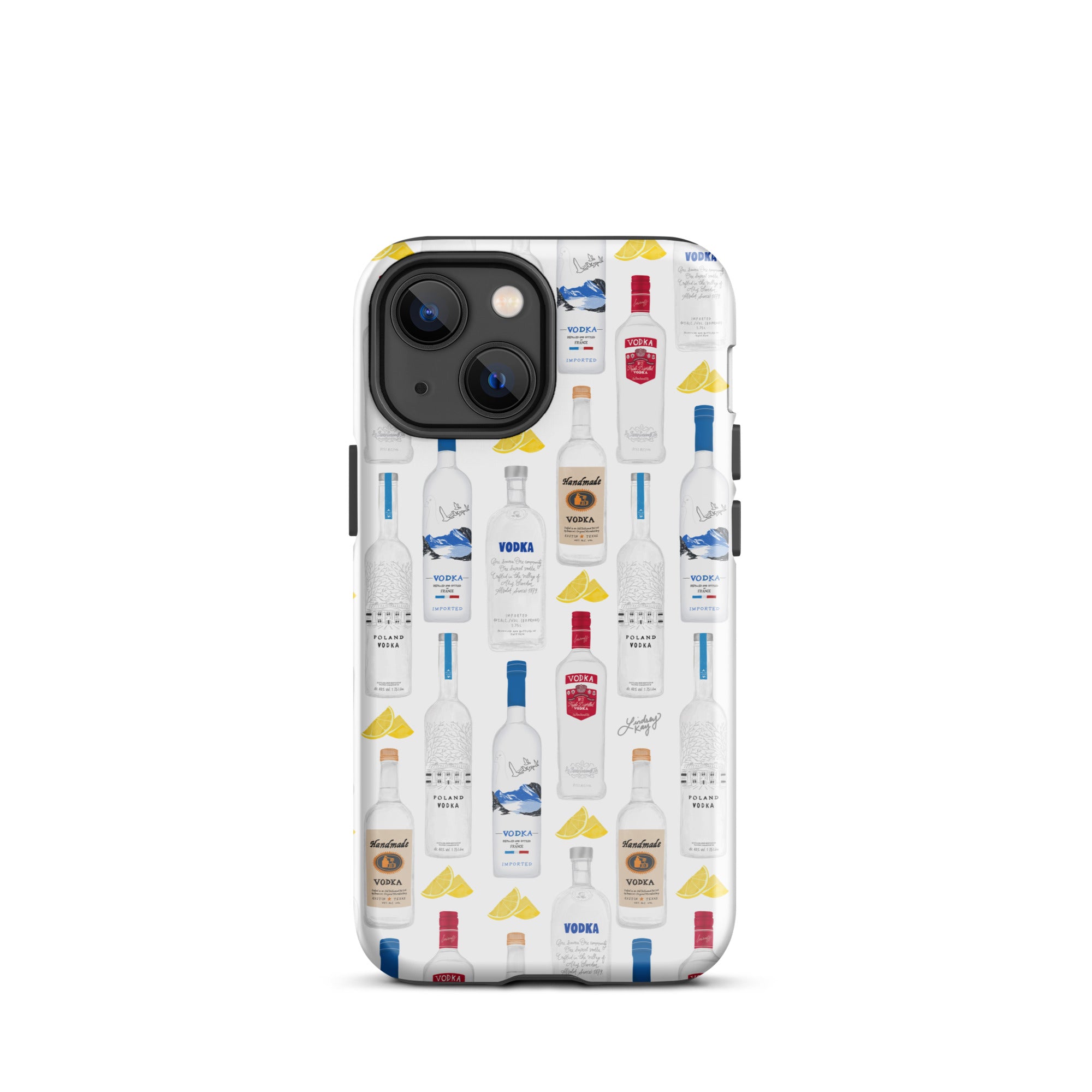 Patrón de ilustración de botellas de vodka - Funda resistente para iPhone®