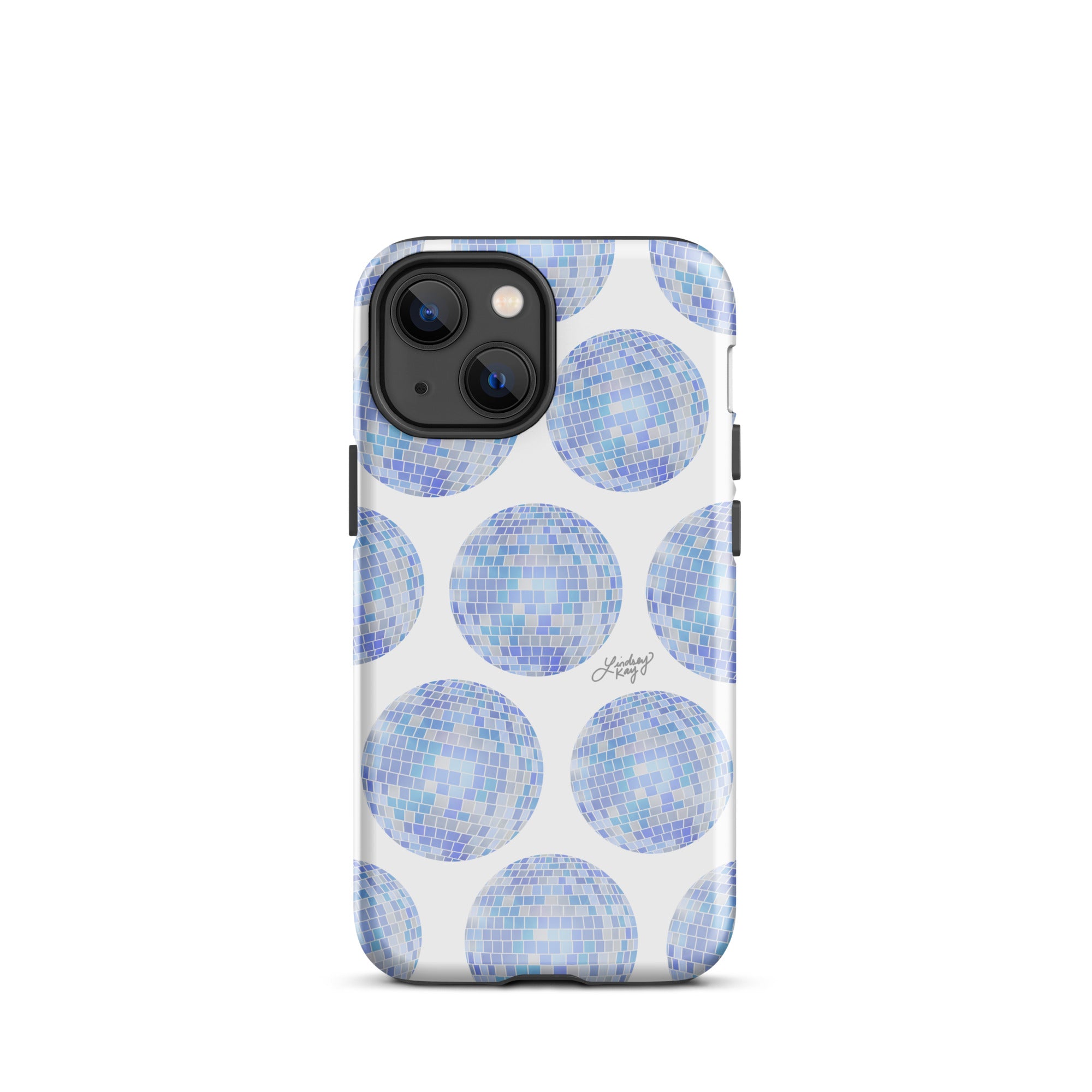 Patrón de bolas de discoteca azules - Funda resistente para iPhone®