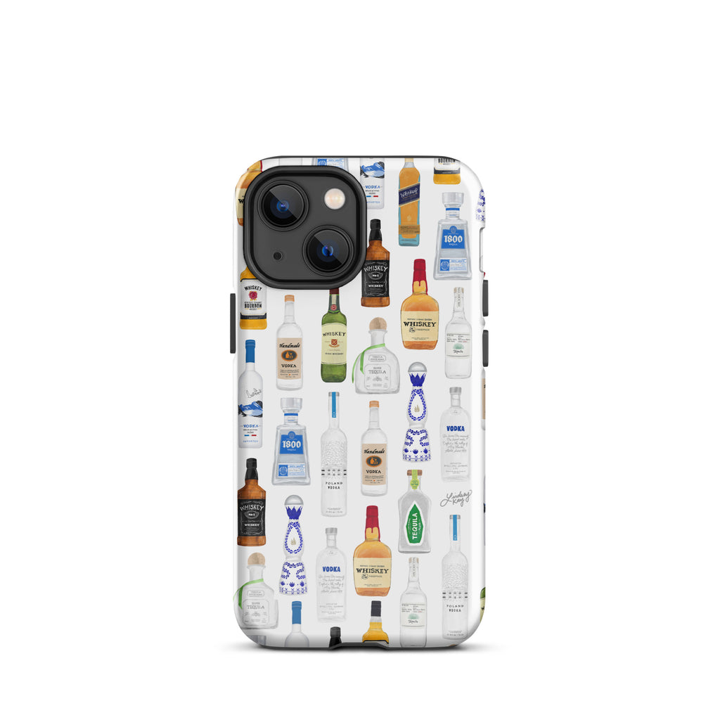 Boozy Bottles Illustration Pattern - Tough Case for iPhone®