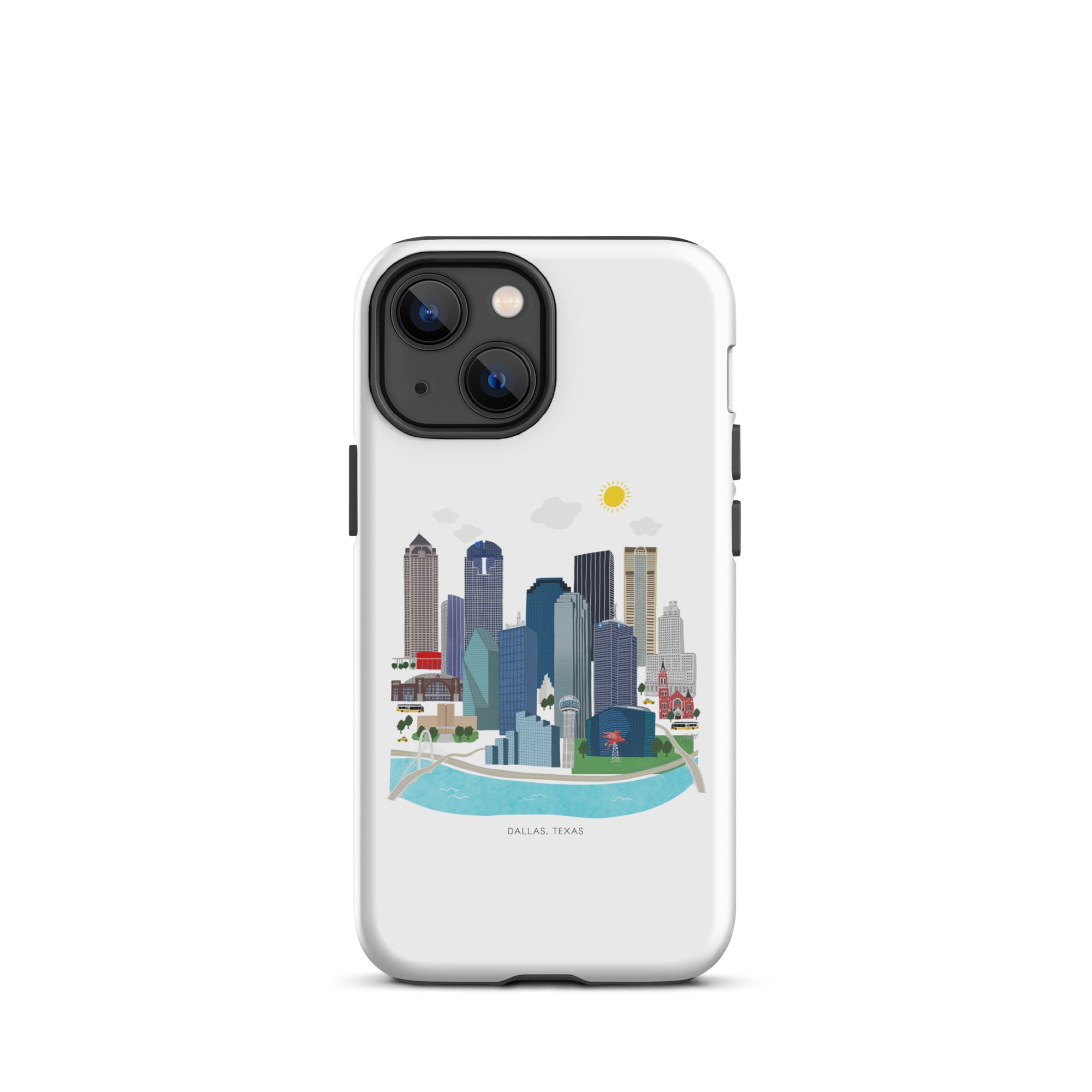 Ilustración del horizonte de Dallas, Texas - Funda resistente para iPhone®