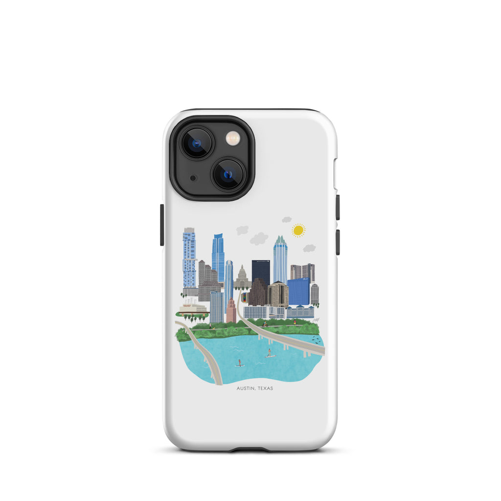 Ilustración del horizonte de Austin, Texas - Funda resistente para iPhone®