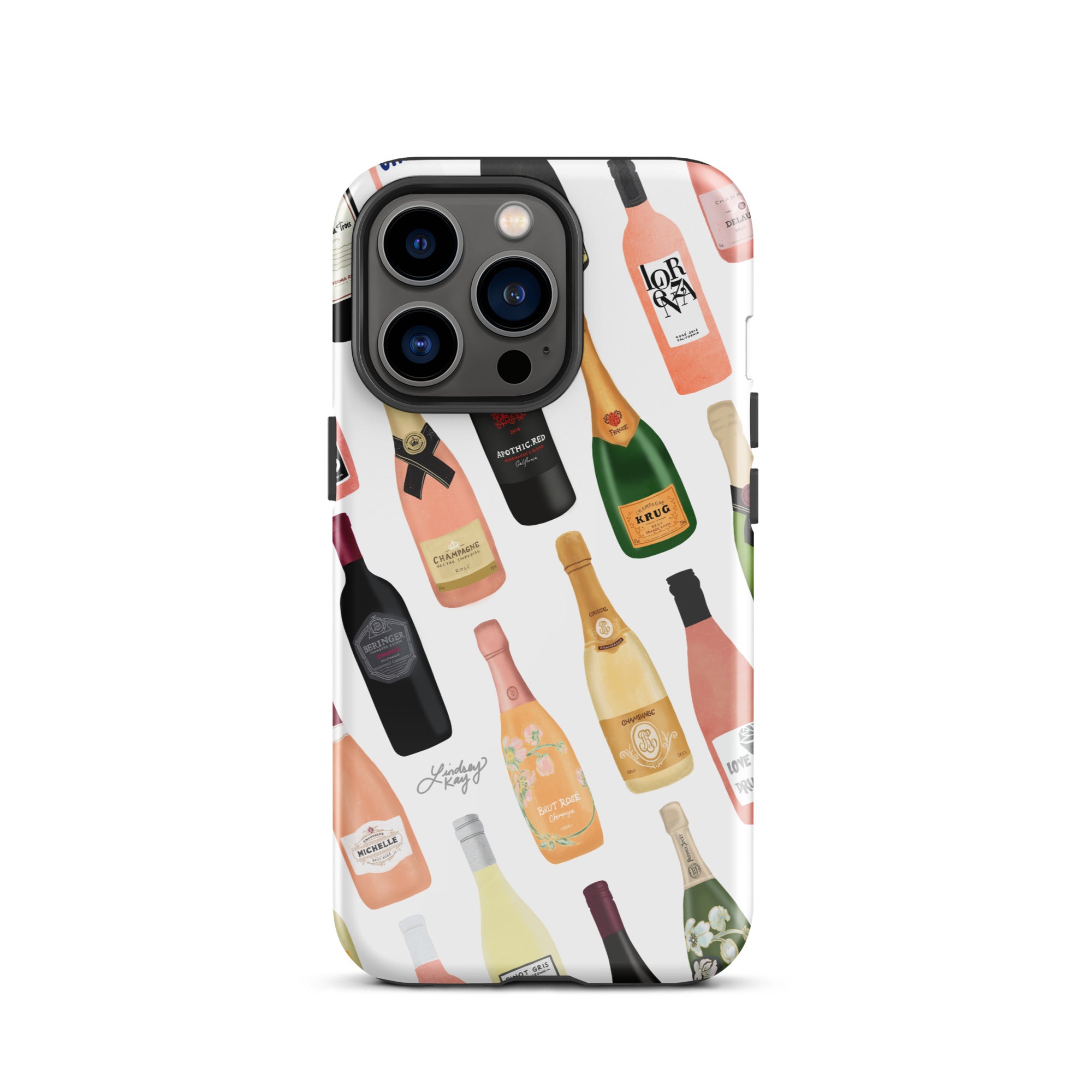 Ilustración de botellas de vino y champán - Funda resistente para iPhone®