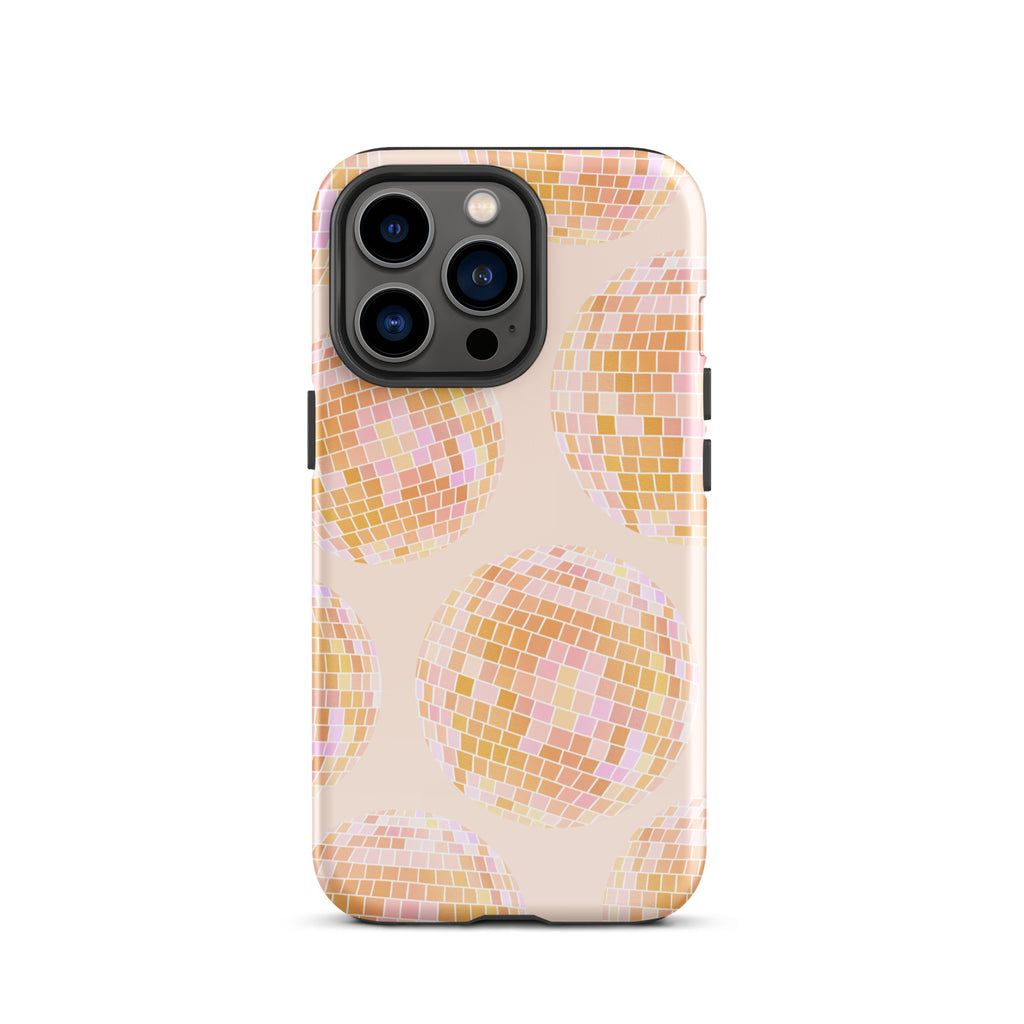 Motif de boules disco jaunes - Coque rigide pour iPhone®