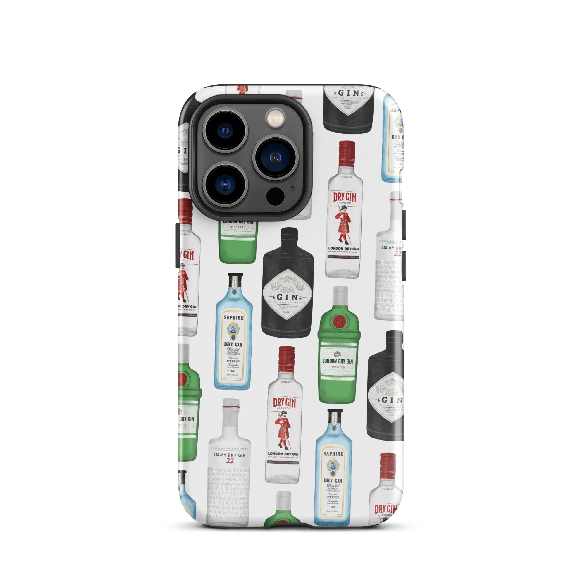 Ilustración de botellas de ginebra - Funda resistente para iPhone®