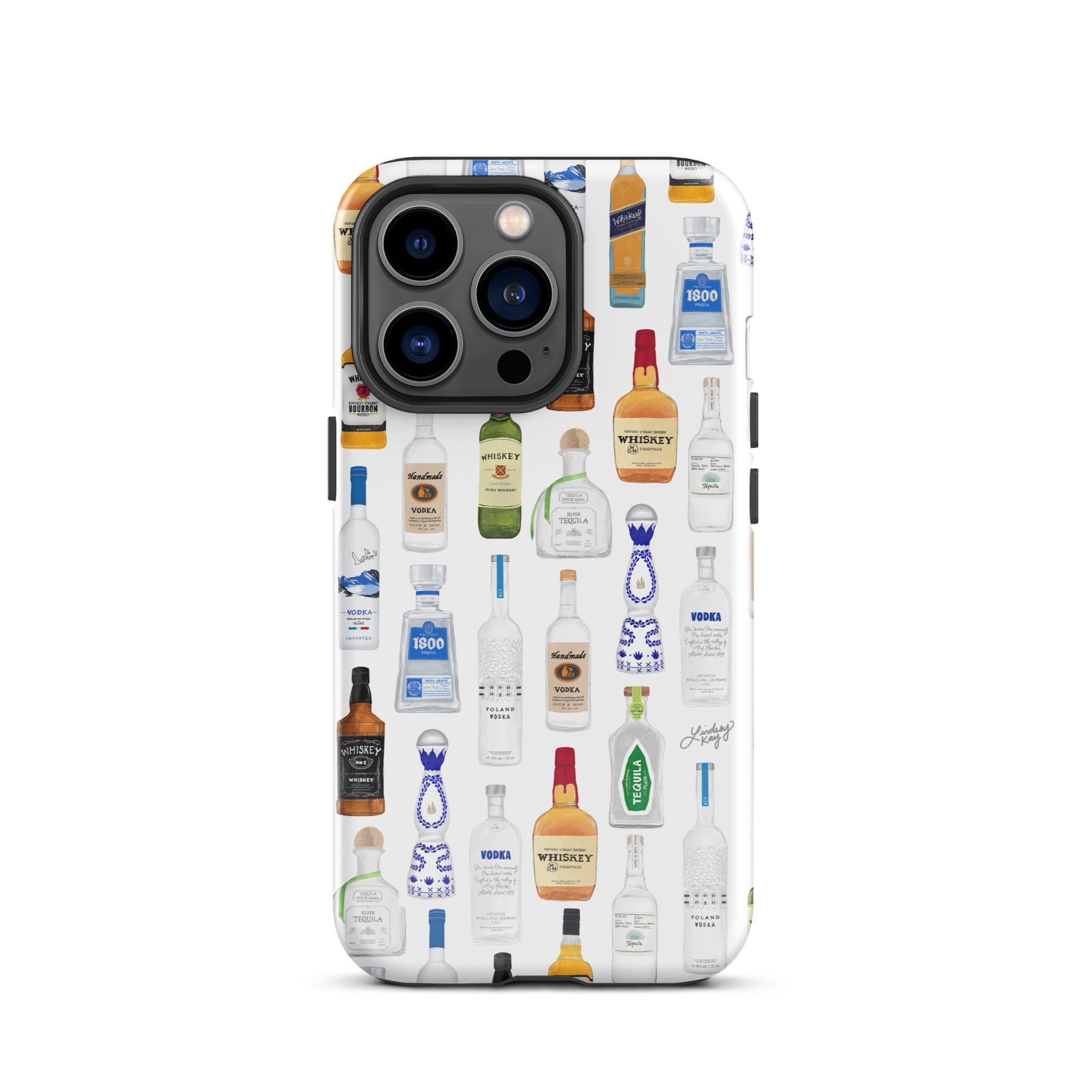 Modèle d'illustration de bouteilles d'alcool - Coque rigide pour iPhone®