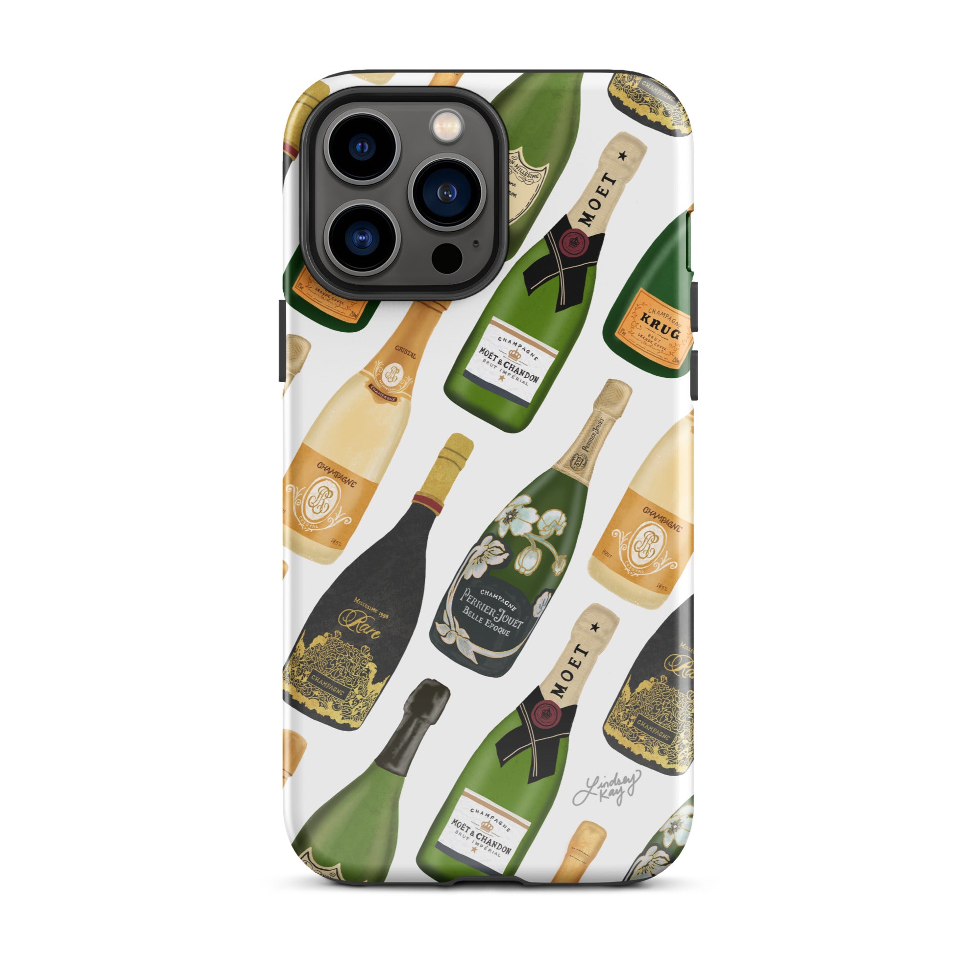 Patrón de ilustración de botellas de champán - Funda resistente para iPhone®