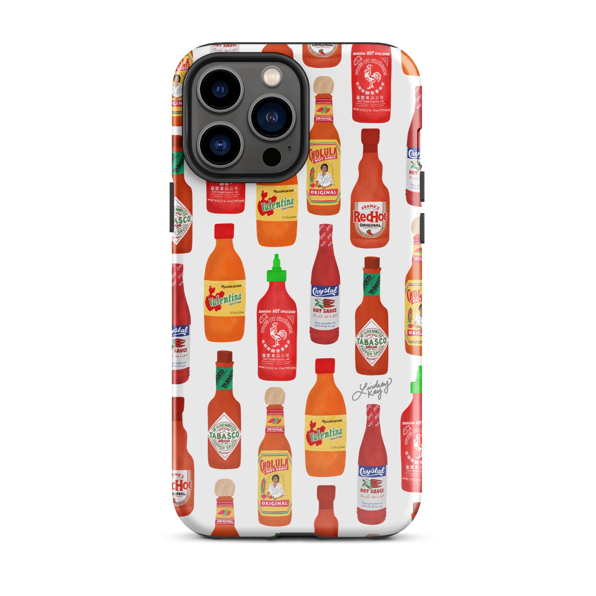 Ilustración de botellas de salsa picante - Funda resistente para iPhone®
