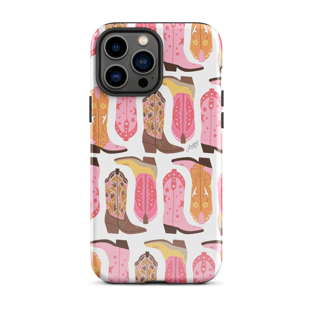 Pink Cowboy Boots Illustration - Tough Case for iPhone®