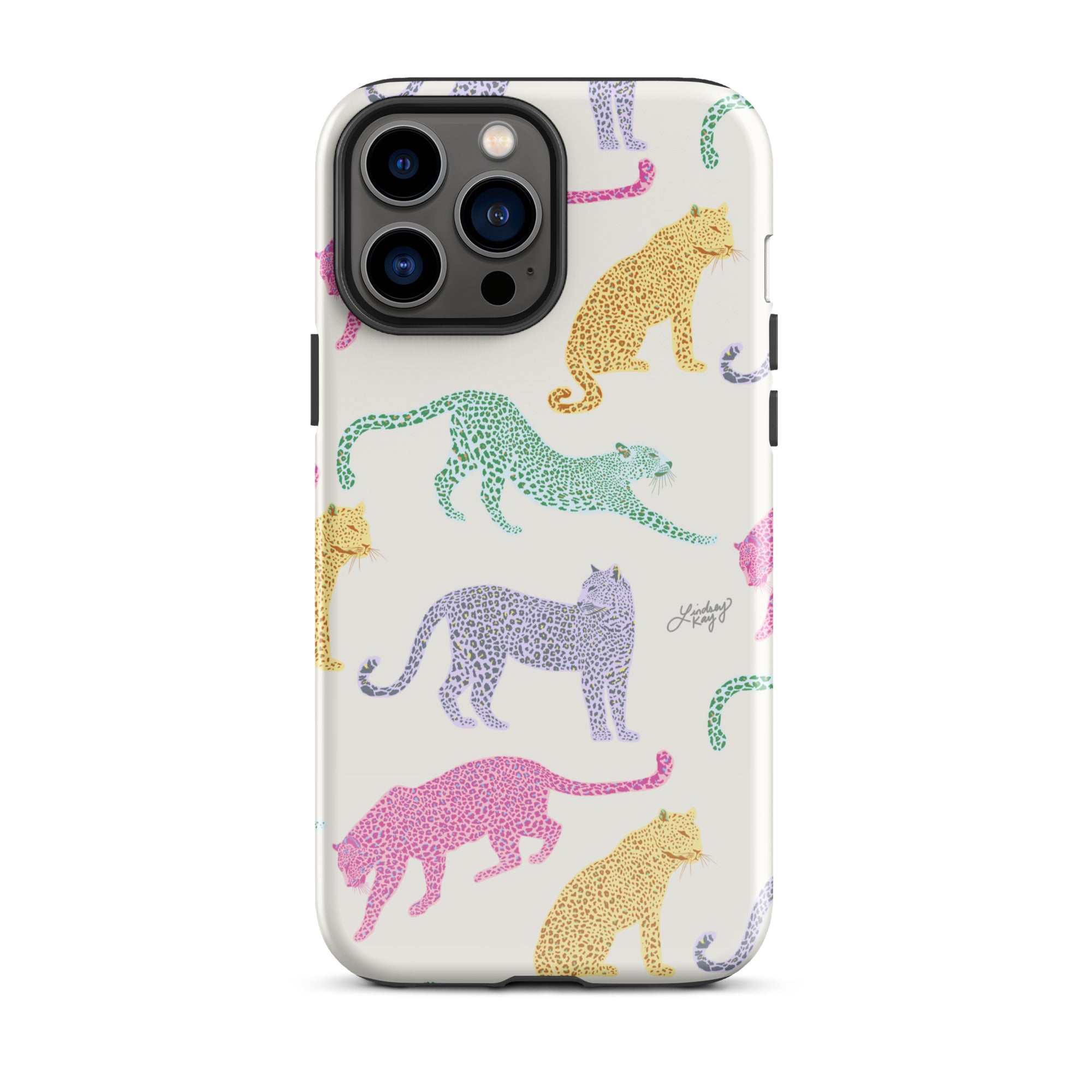 Ilustración de leopardos coloridos - Funda resistente para iPhone®