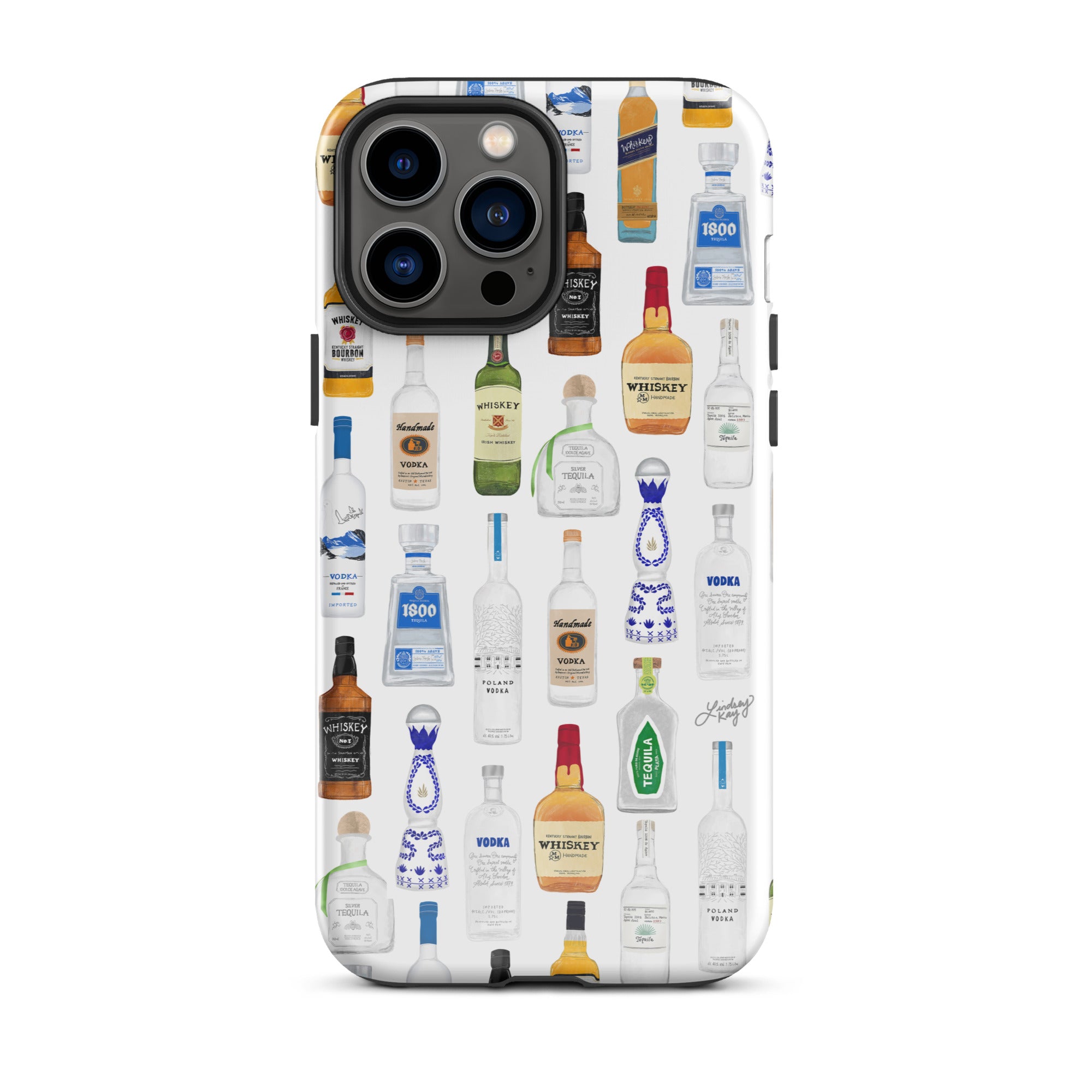 Boozy Bottles Illustration Pattern - Tough Case for iPhone®