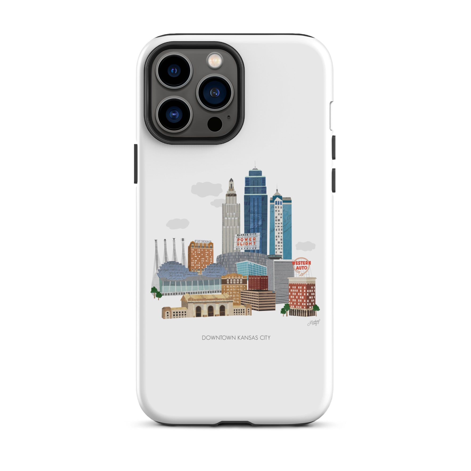 Ilustración del horizonte de Kansas City - Funda resistente para iPhone®