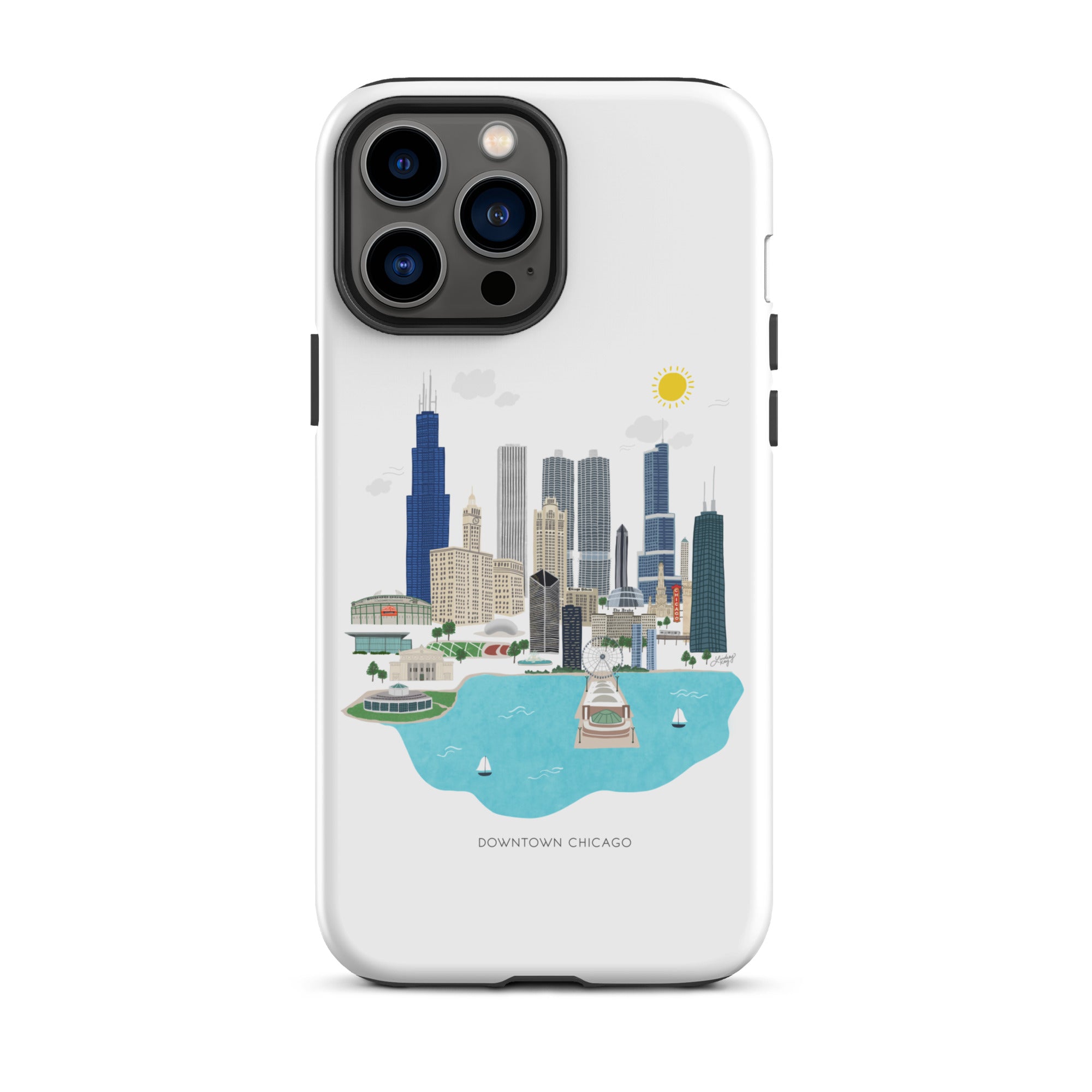 Illustration de la ligne d'horizon de Chicago - Coque rigide pour iPhone®