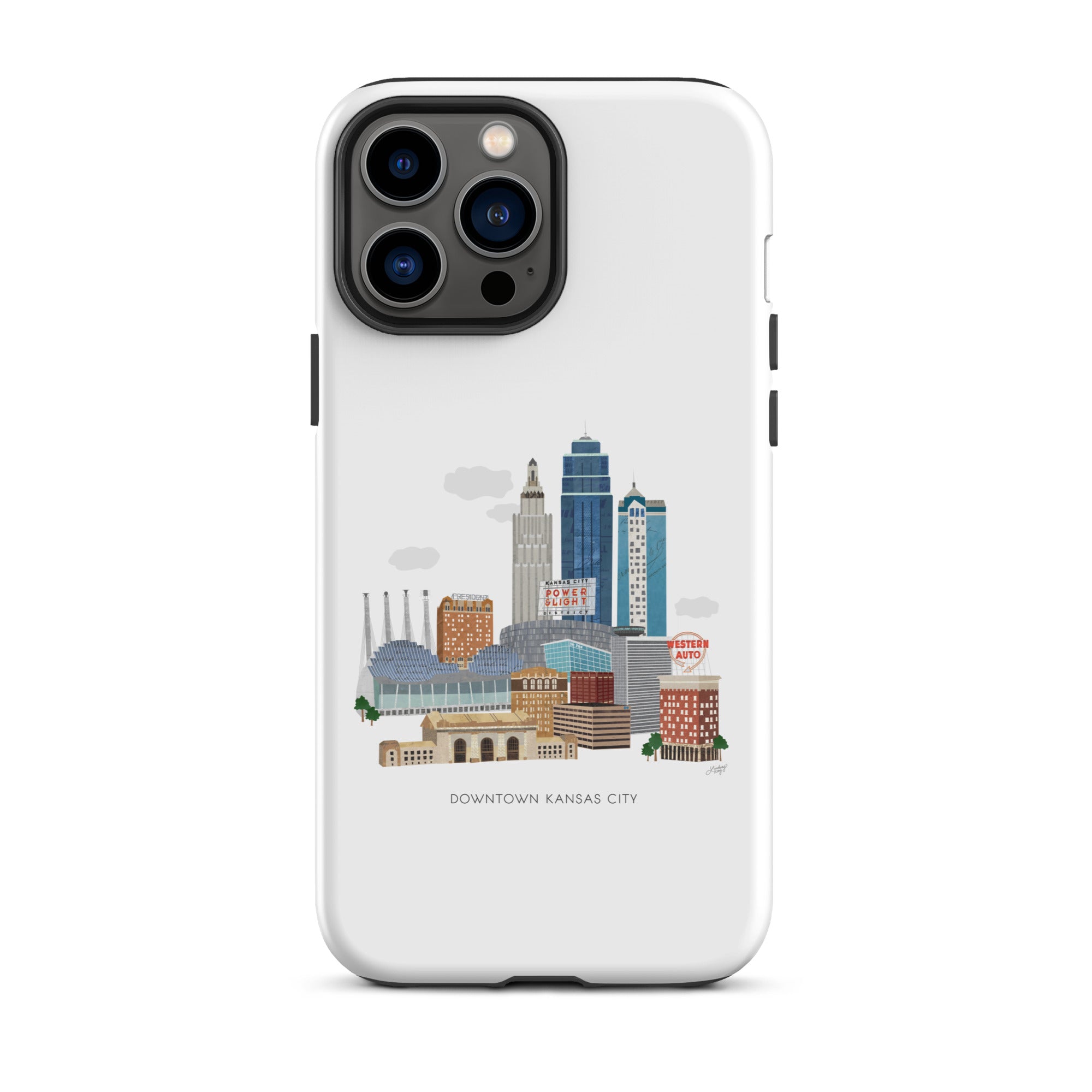 Ilustración del horizonte de Kansas City - Funda resistente para iPhone®