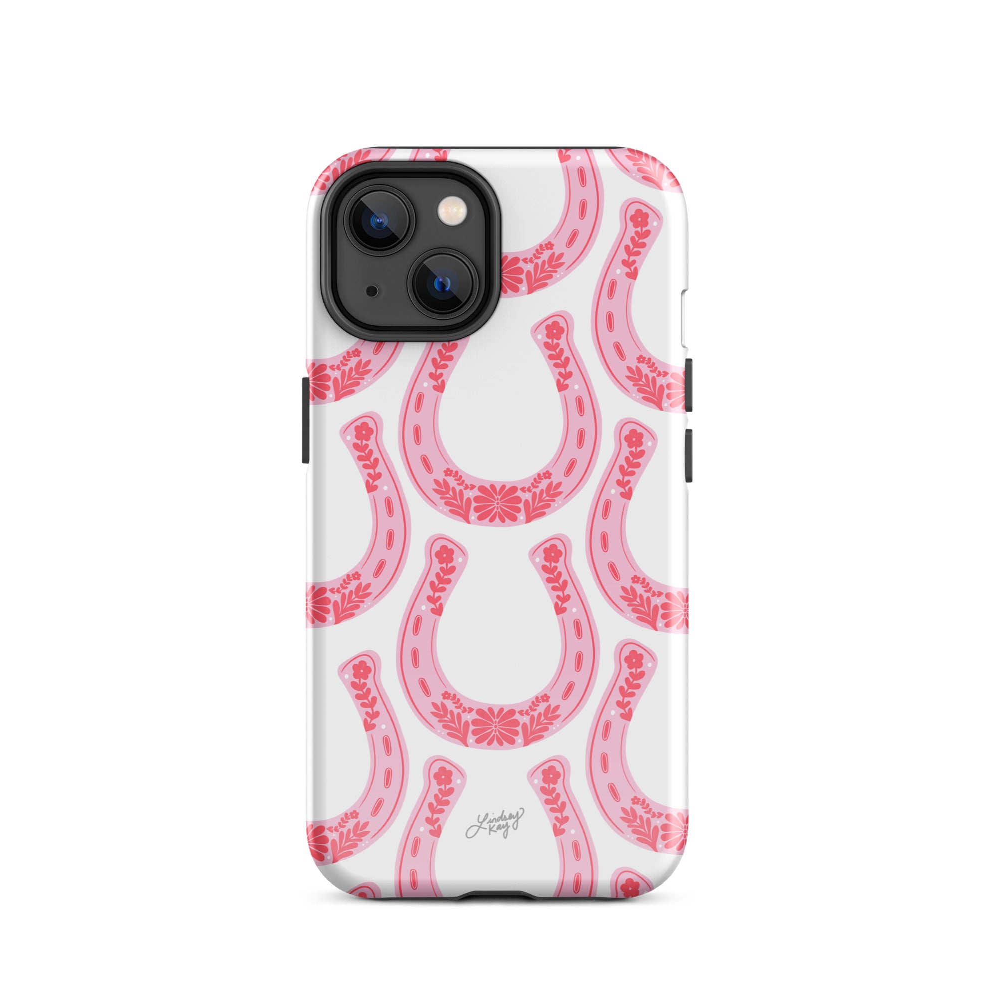 Pink Floral Horseshoe Pattern - Tough Case for iPhone®