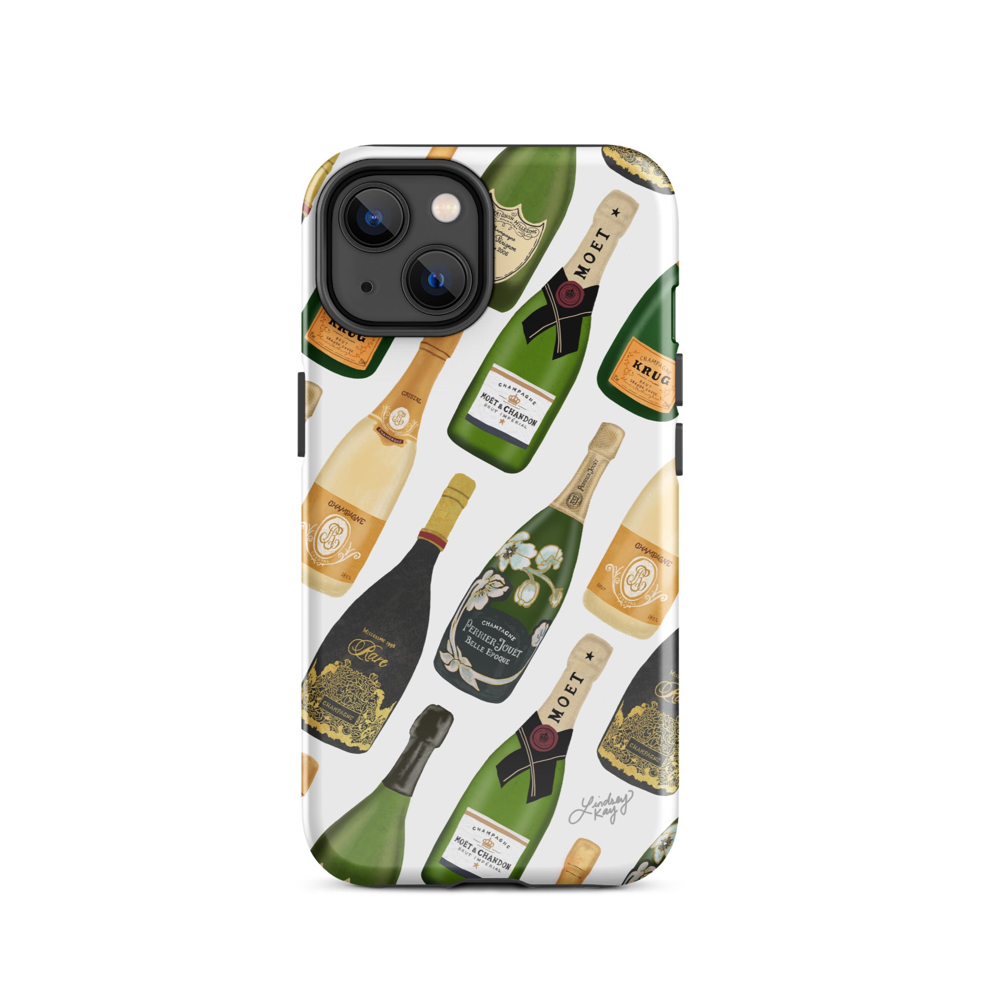 Modèle d'illustration de bouteilles de champagne - Coque rigide pour iPhone®