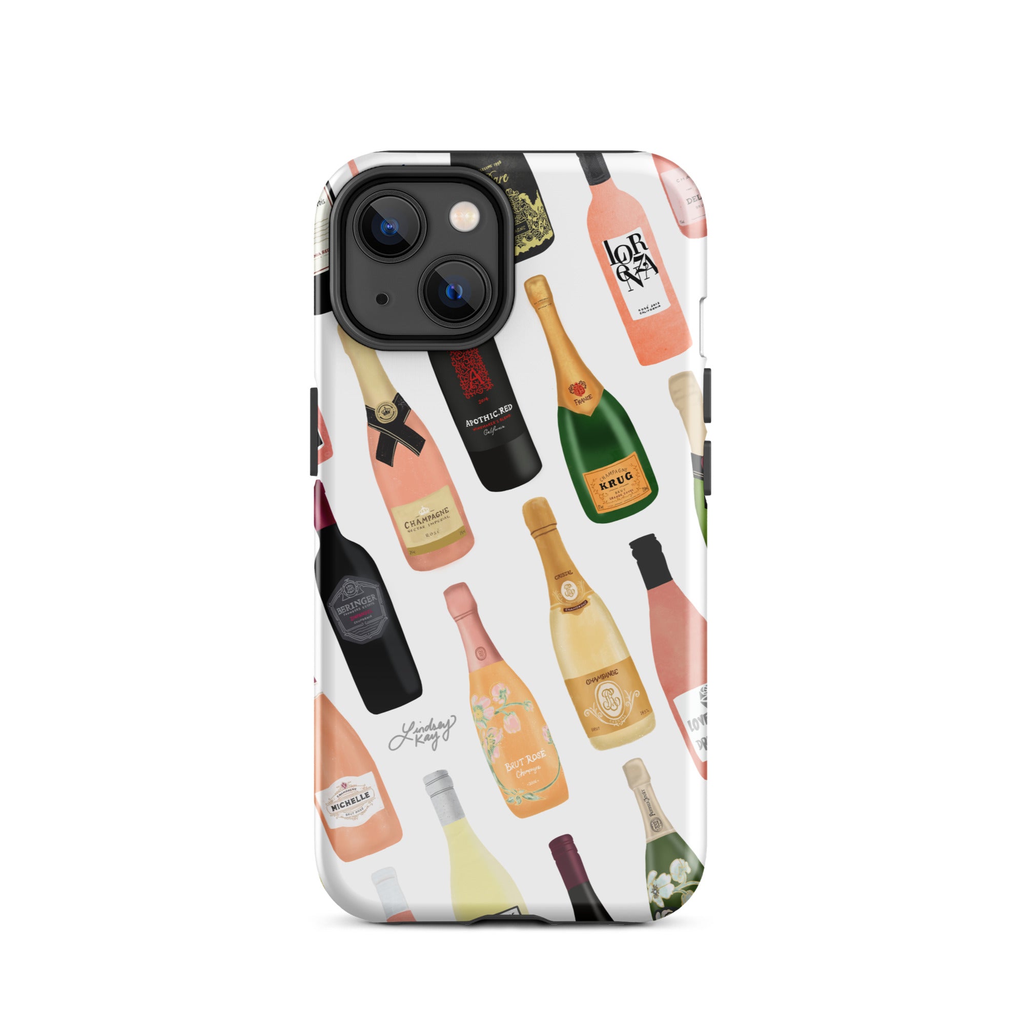 Ilustración de botellas de vino y champán - Funda resistente para iPhone®