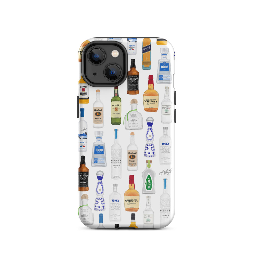 Boozy Bottles Illustration Pattern - Tough Case for iPhone®