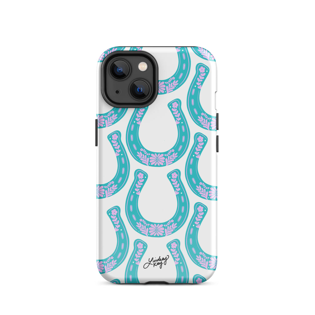 Teal Horseshoe Pattern - Tough Case for iPhone®