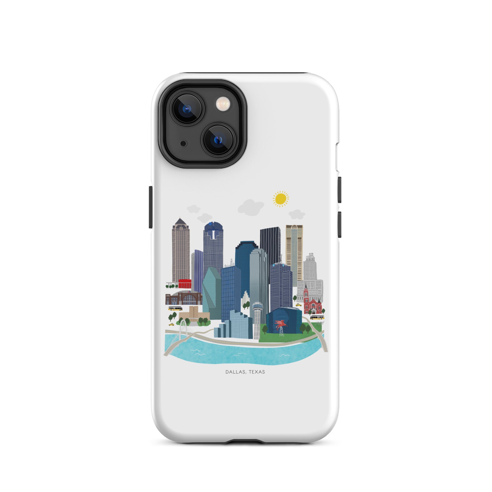 Ilustración del horizonte de Dallas, Texas - Funda resistente para iPhone®