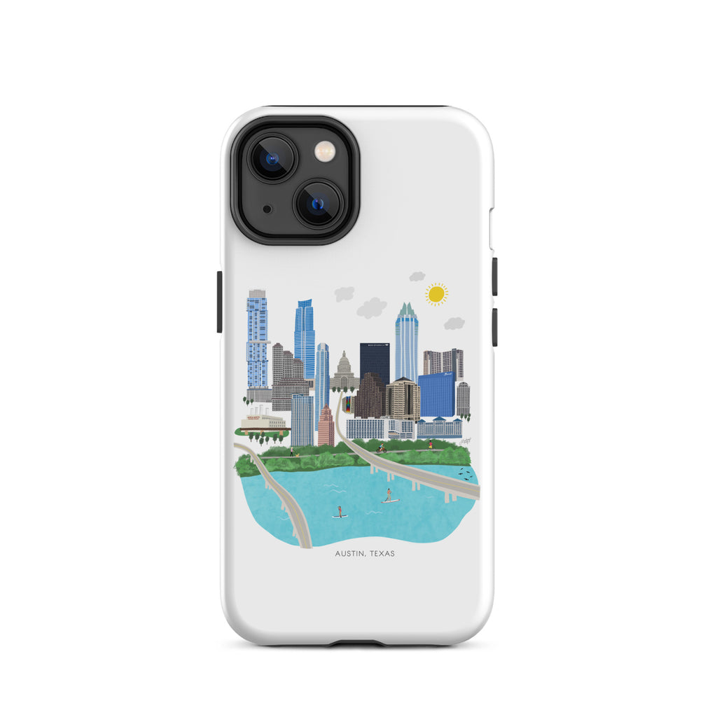 Ilustración del horizonte de Austin, Texas - Funda resistente para iPhone®