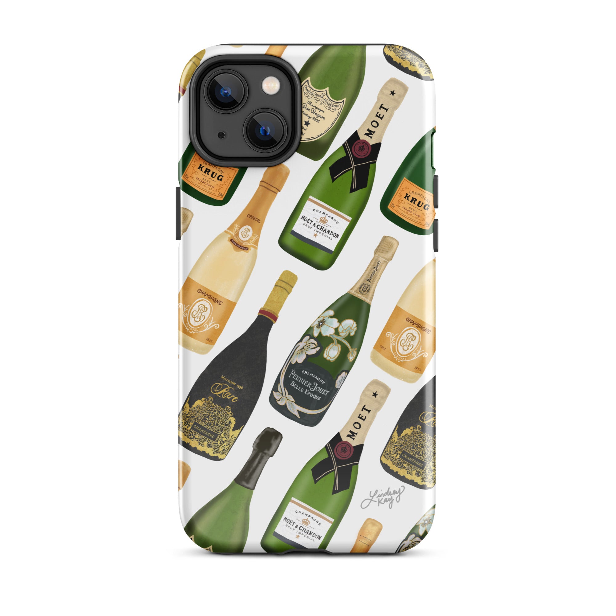Modèle d'illustration de bouteilles de champagne - Coque rigide pour iPhone®