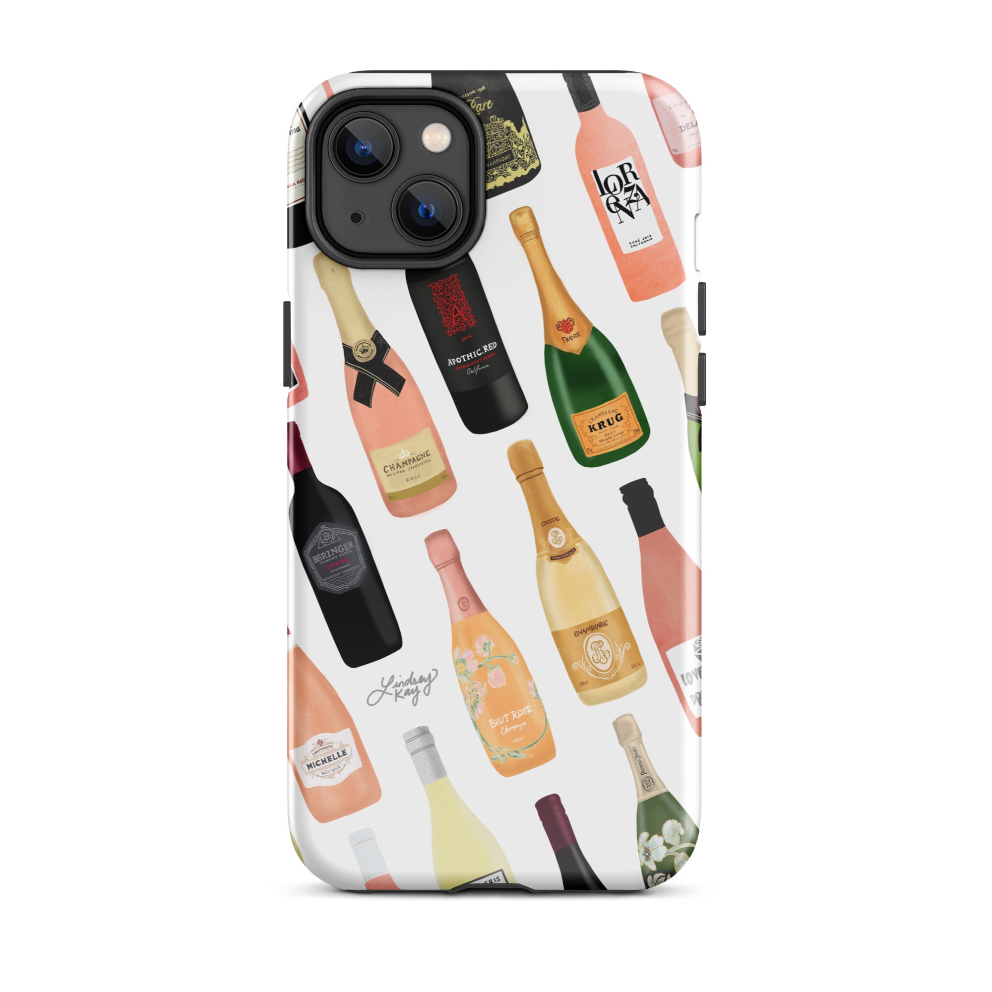 Ilustración de botellas de vino y champán - Funda resistente para iPhone®