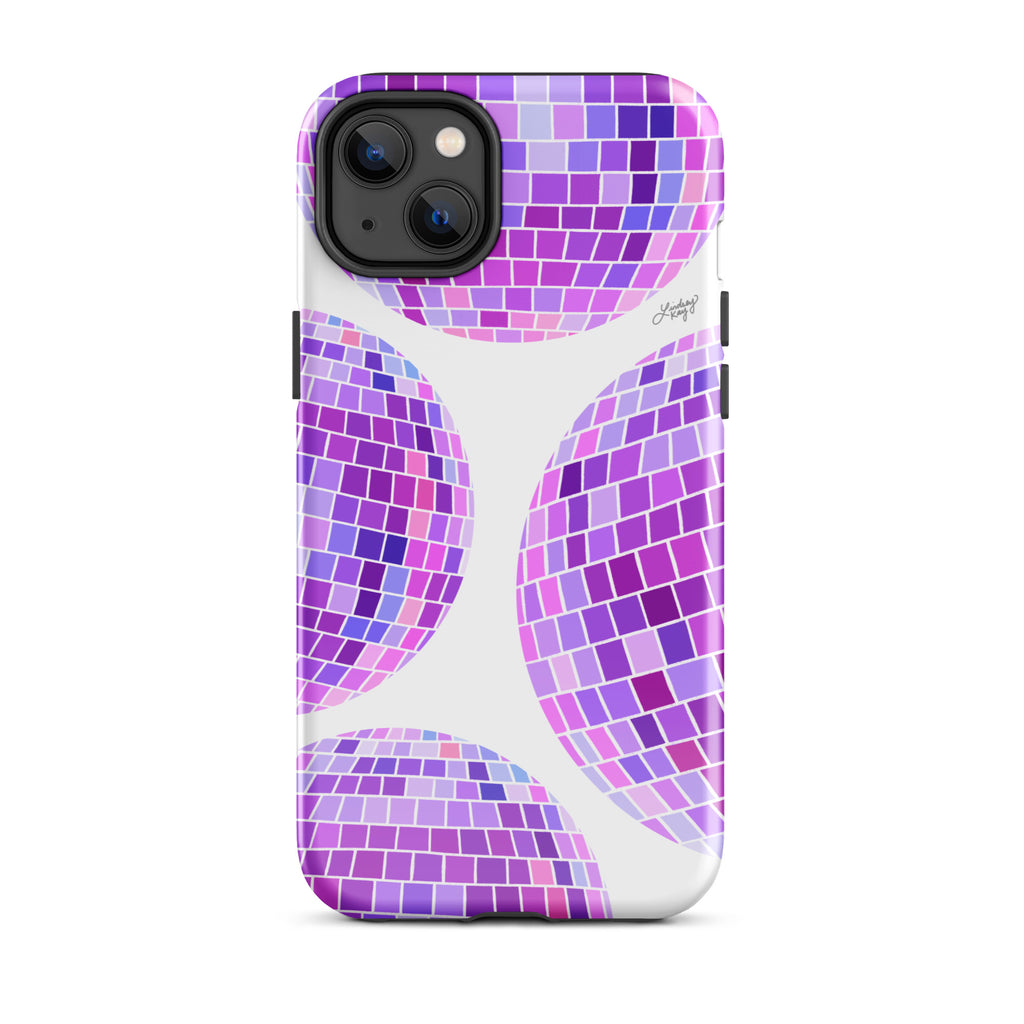 Illustration de boules disco violettes - Coque rigide pour iPhone®
