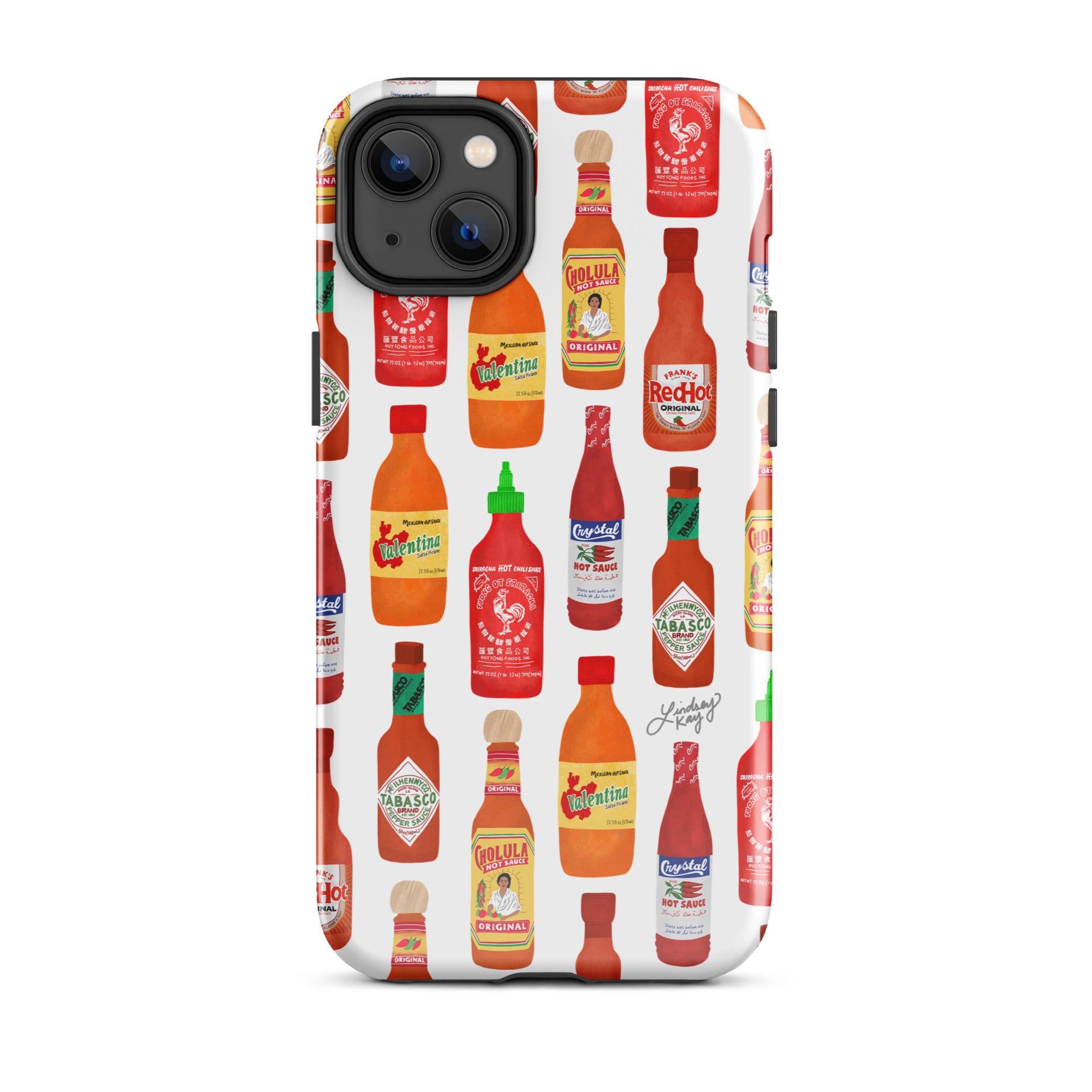 Ilustración de botellas de salsa picante - Funda resistente para iPhone®