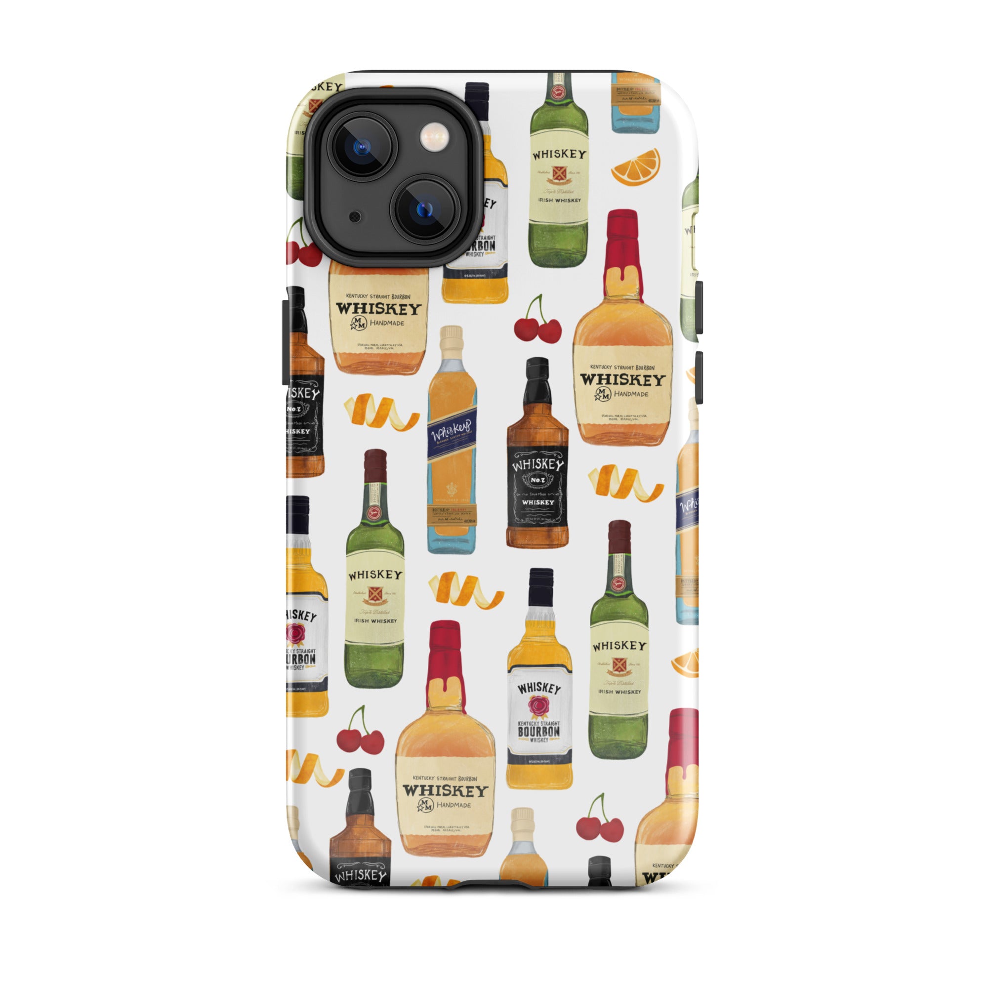 Ilustración de botellas de whisky - Funda resistente para iPhone®