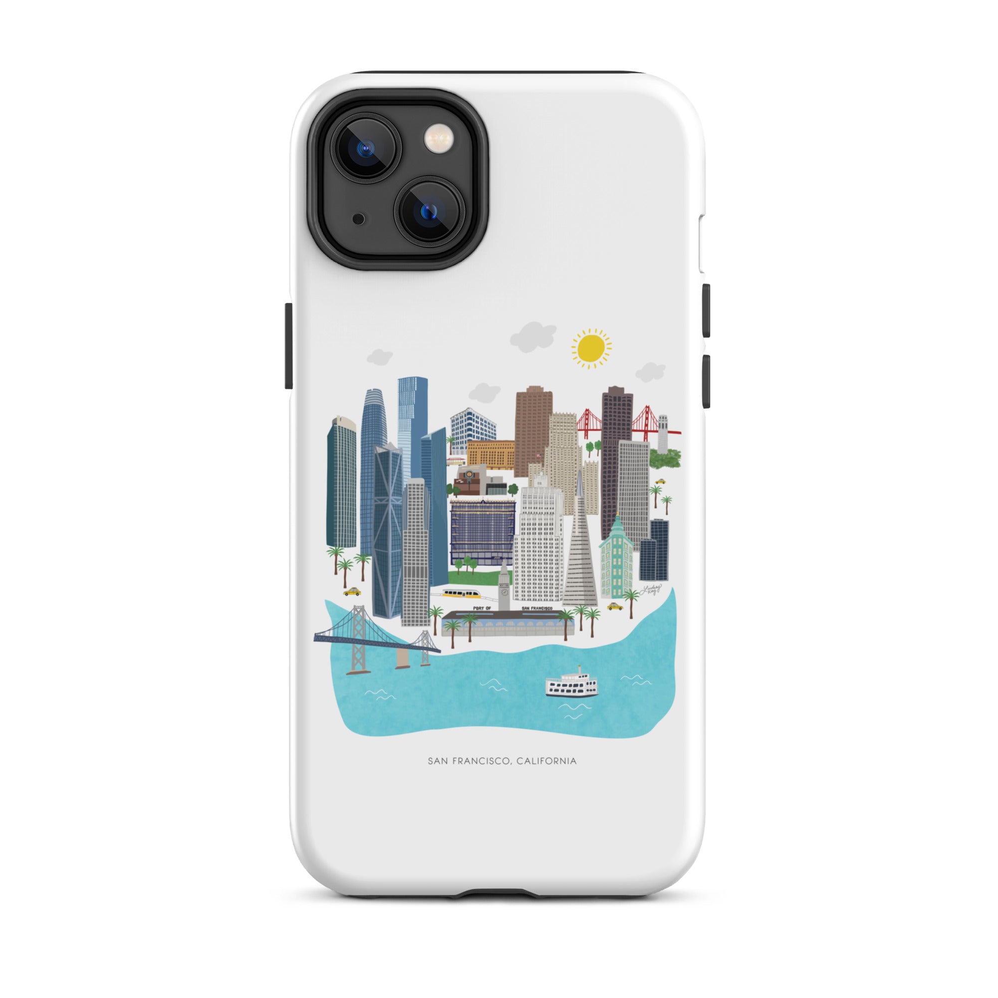 Ilustración del horizonte de San Francisco - Funda resistente para iPhone®
