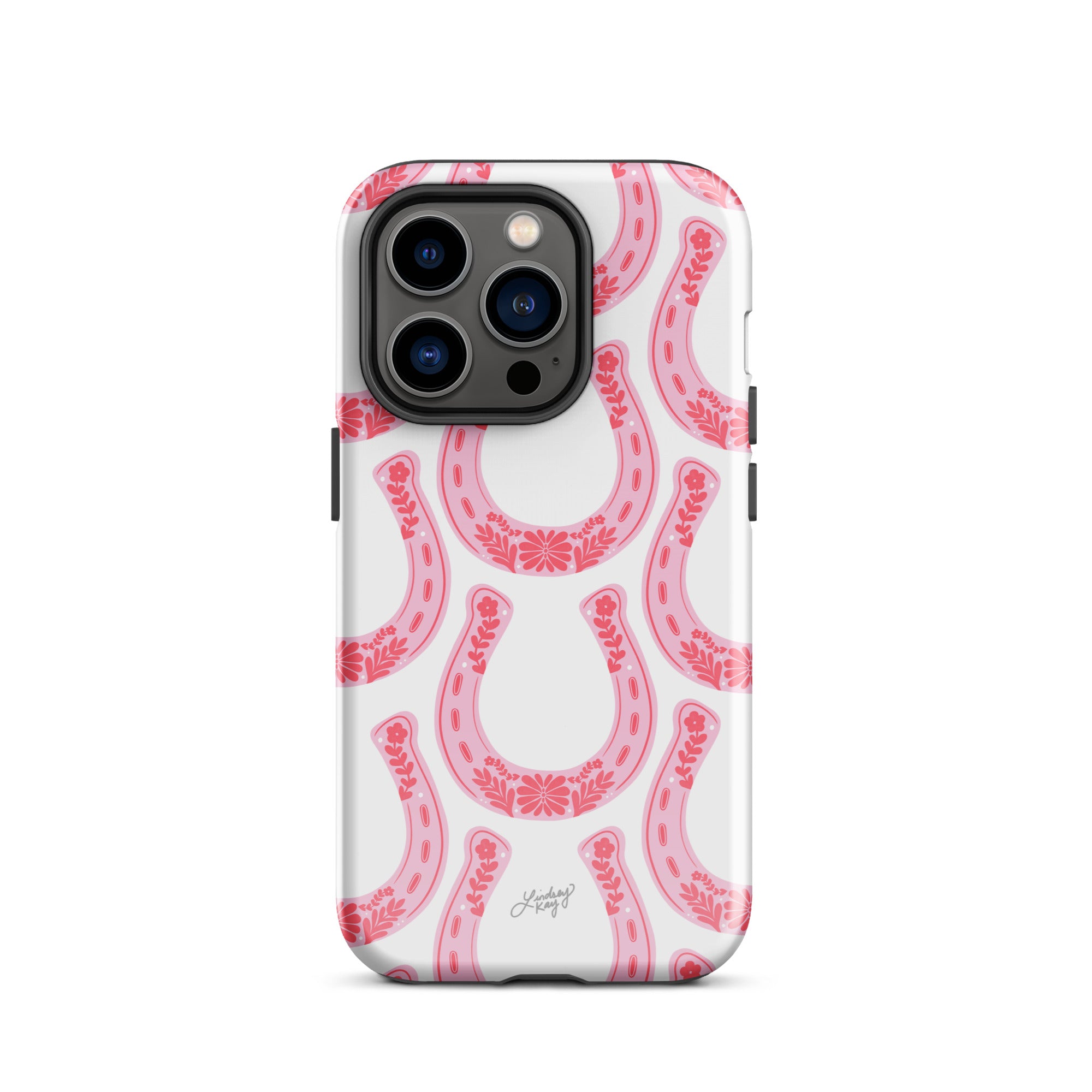 Pink Floral Horseshoe Pattern - Tough Case for iPhone®