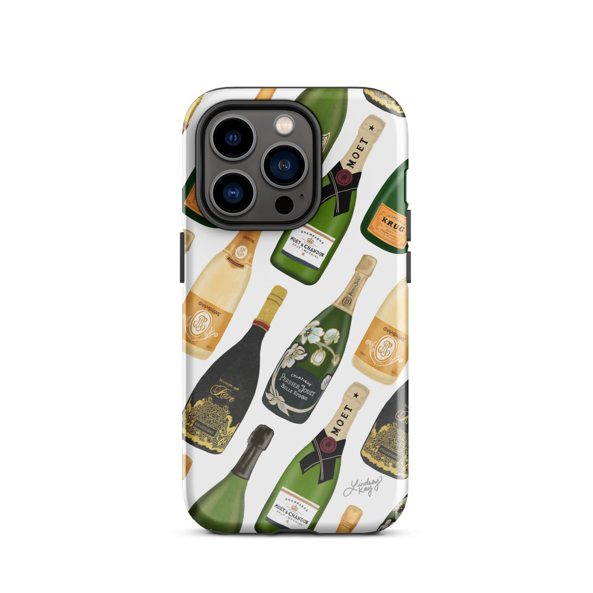 Modèle d'illustration de bouteilles de champagne - Coque rigide pour iPhone®
