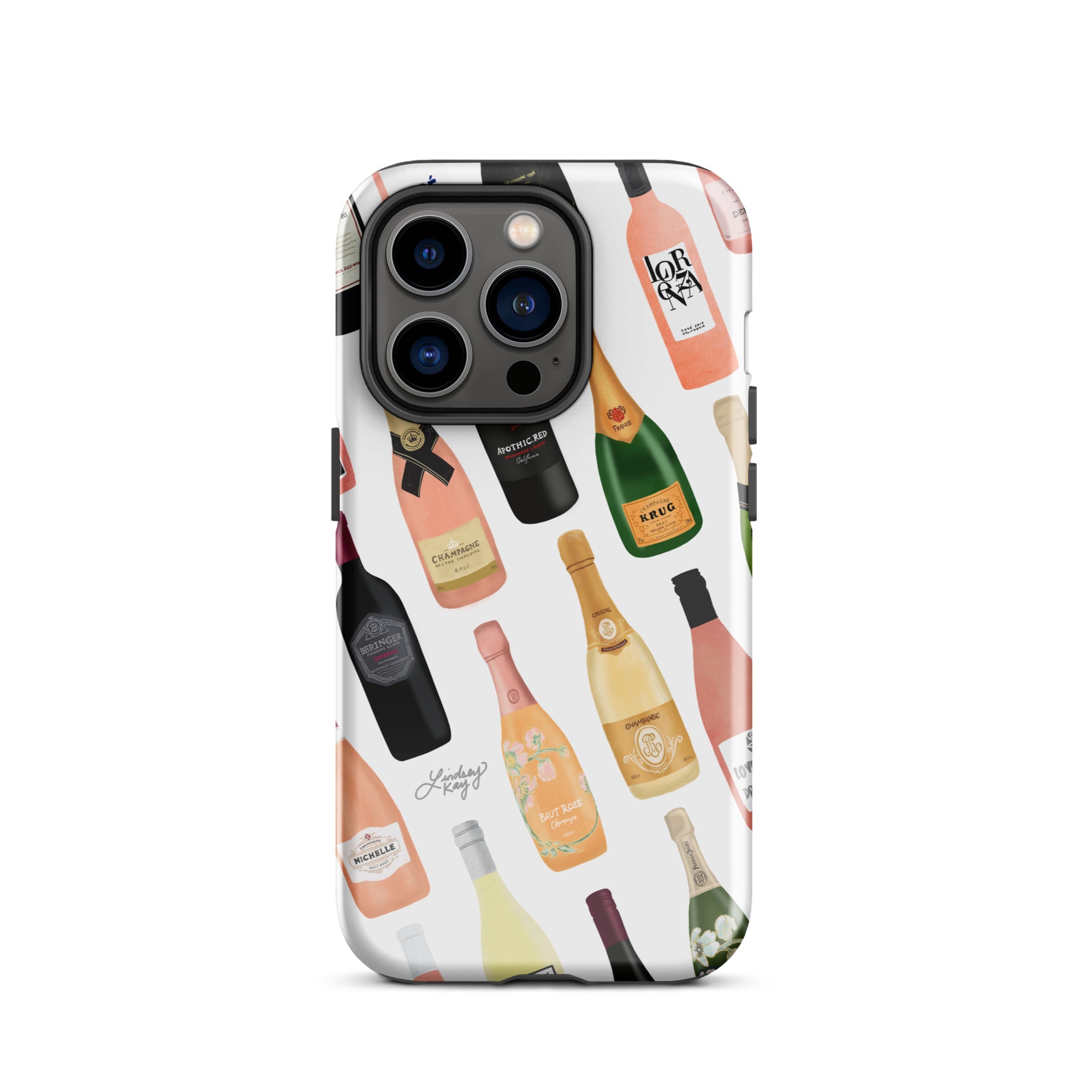 Ilustración de botellas de vino y champán - Funda resistente para iPhone®