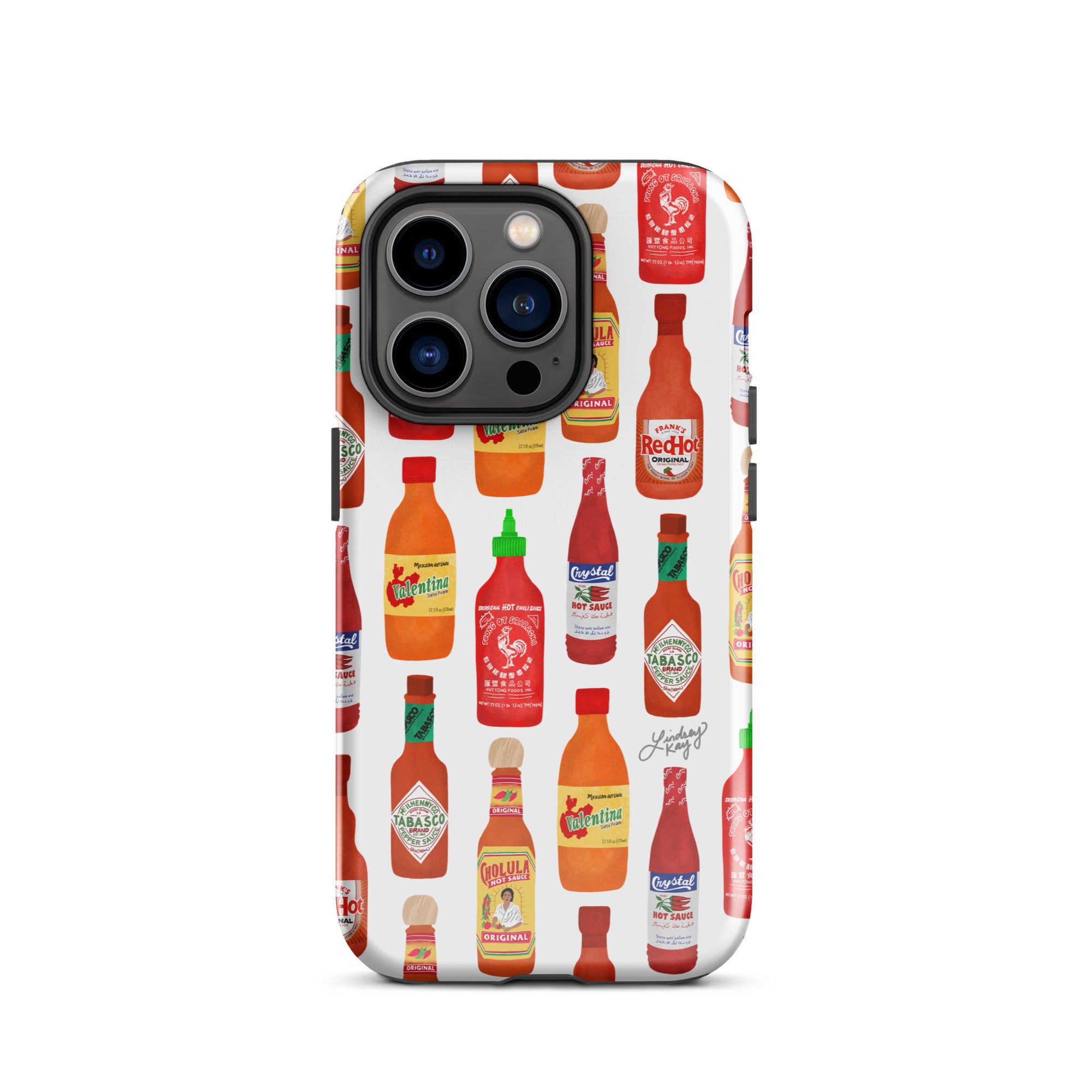 Ilustración de botellas de salsa picante - Funda resistente para iPhone®