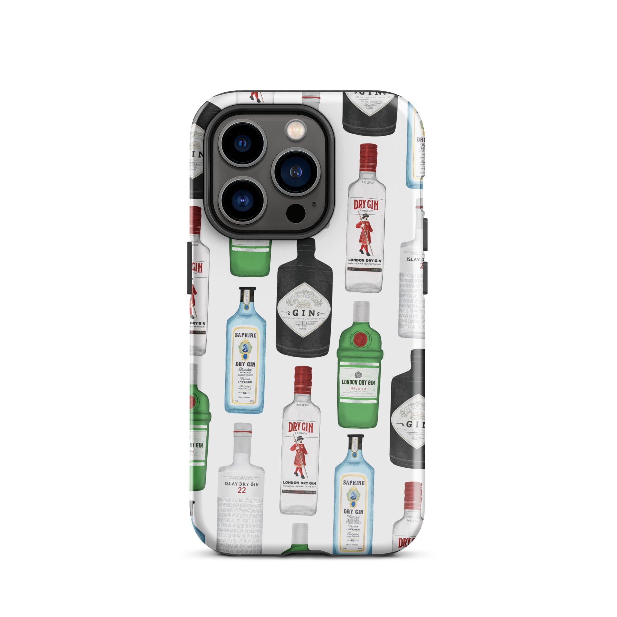 Ilustración de botellas de ginebra - Funda resistente para iPhone®