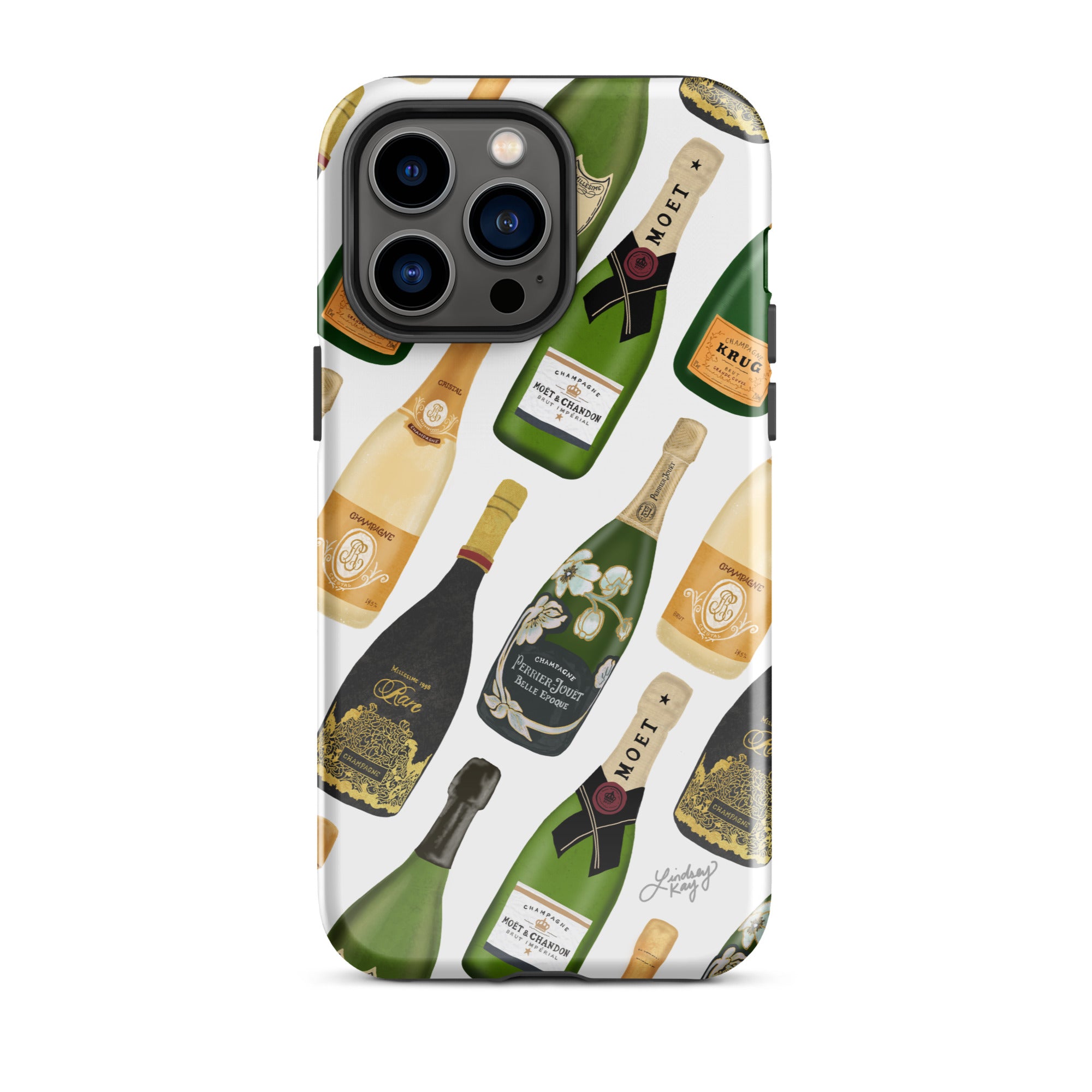 Modèle d'illustration de bouteilles de champagne - Coque rigide pour iPhone®