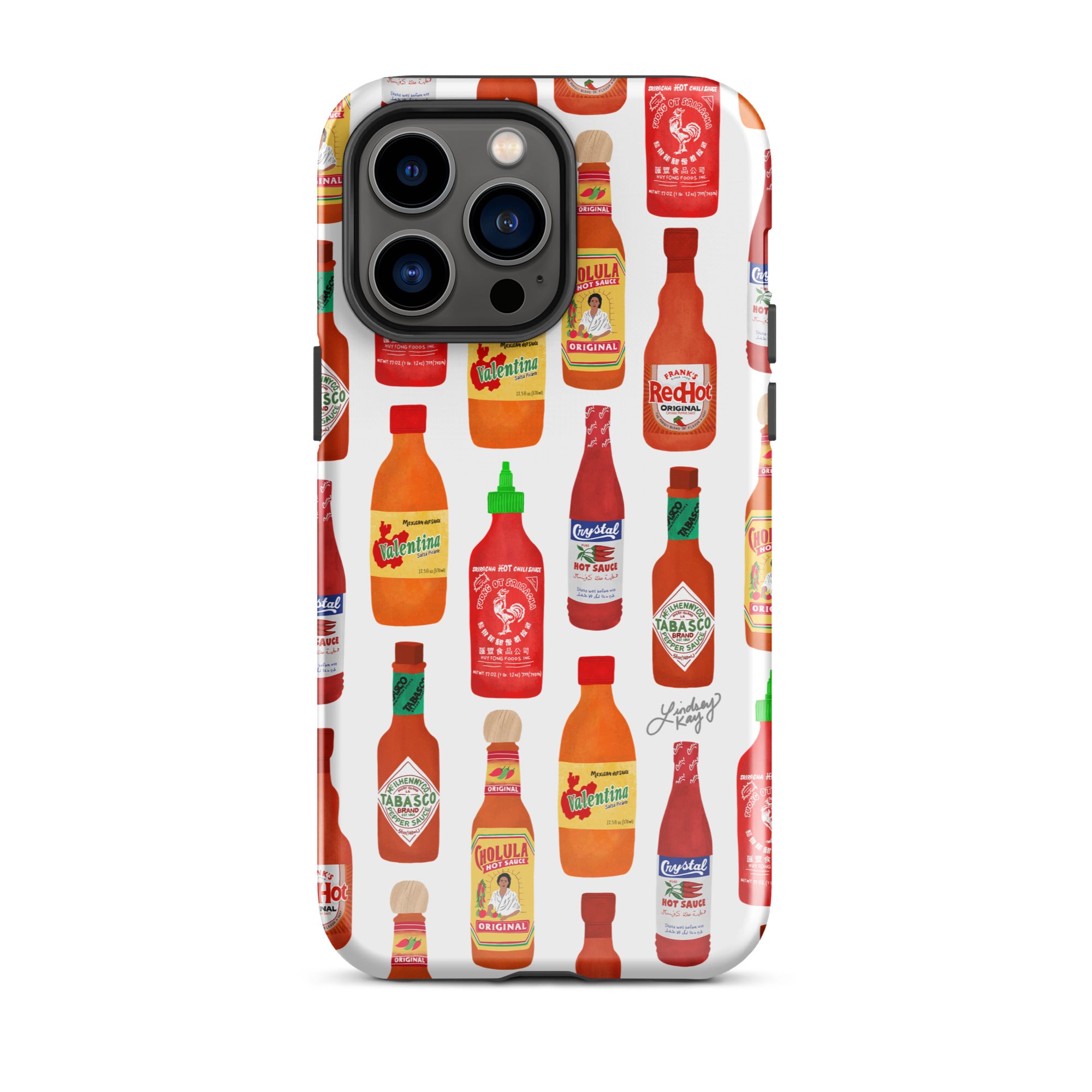 Ilustración de botellas de salsa picante - Funda resistente para iPhone®