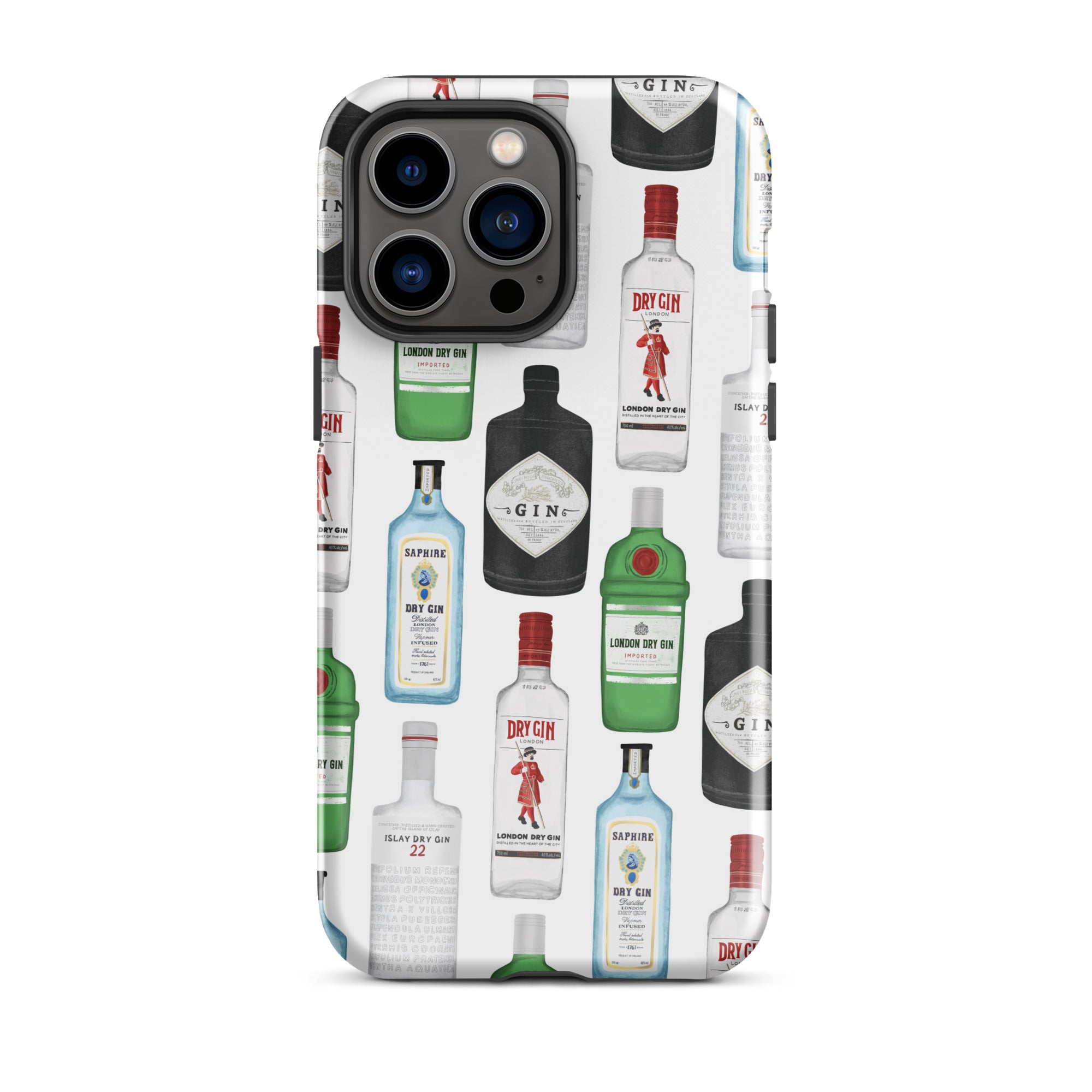 Ilustración de botellas de ginebra - Funda resistente para iPhone®